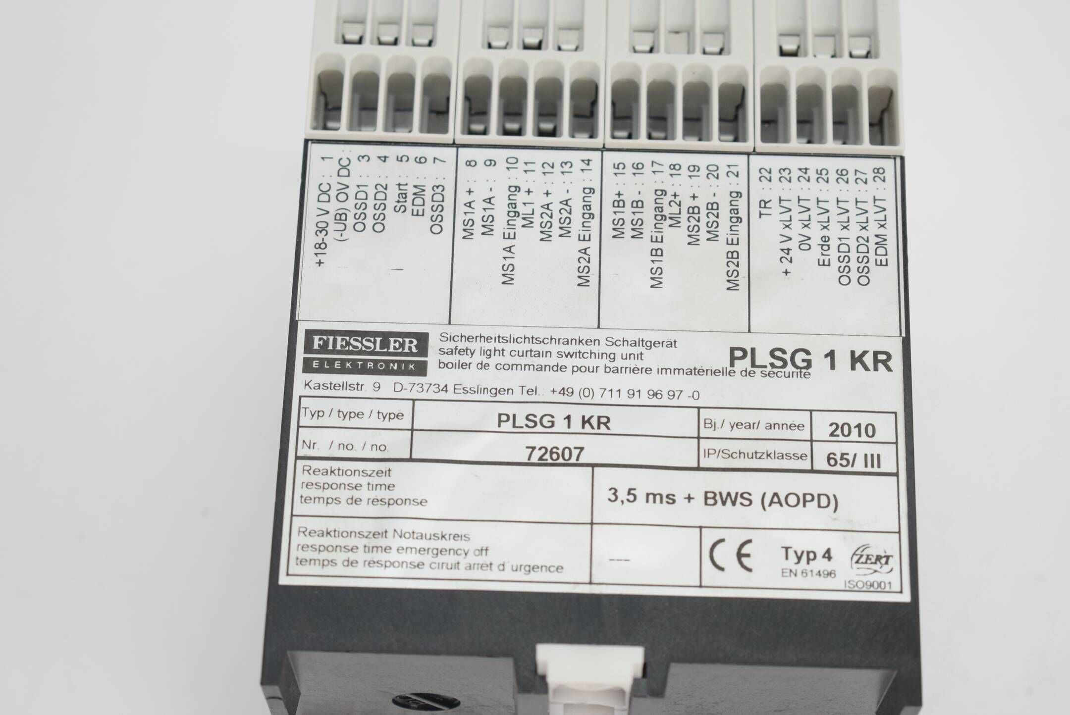 Fiessler Sicherheitslichtschranken schaltgerät PLSG 1 KR