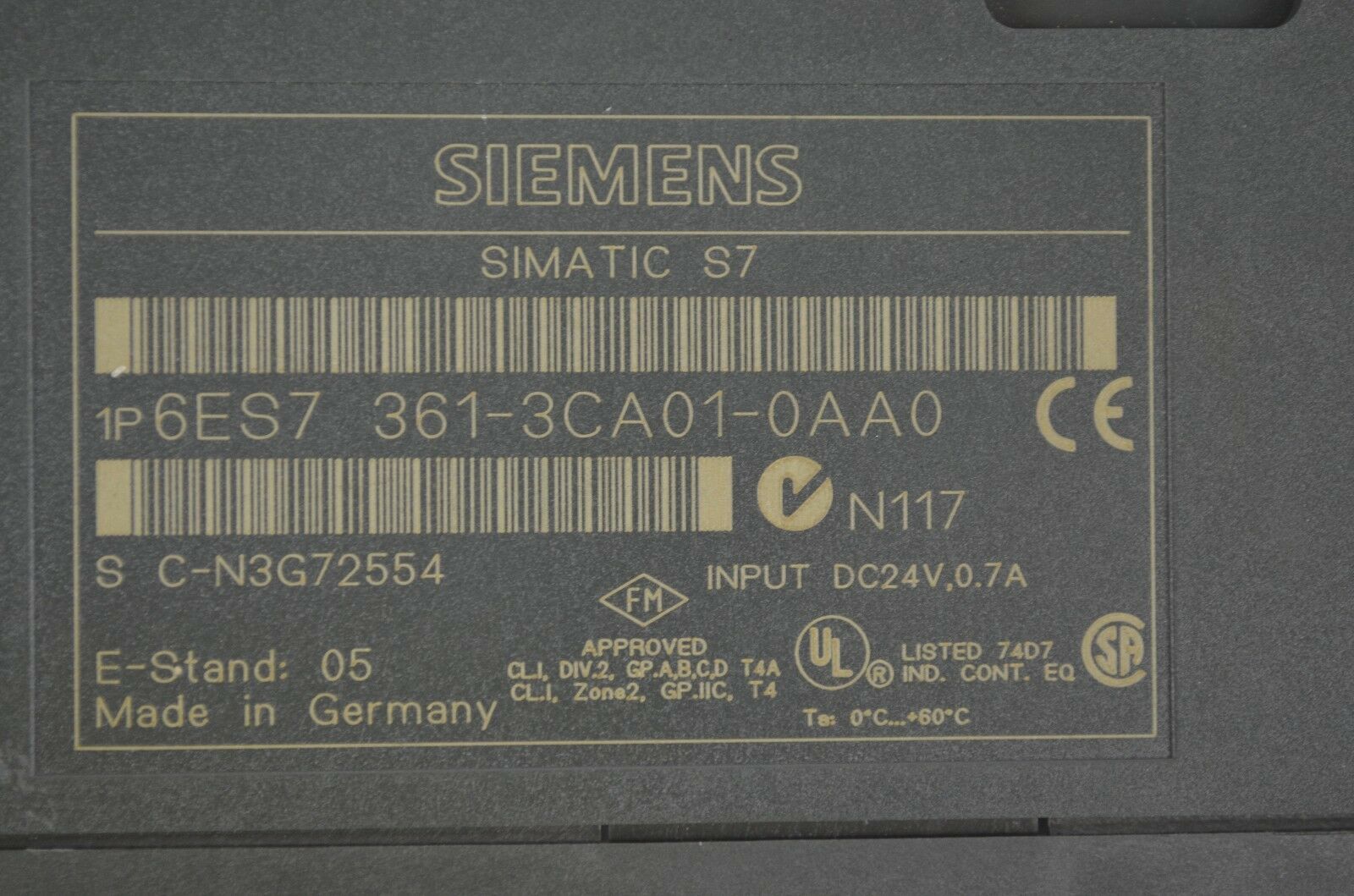 Siemens simatic S7 6ES7 361-3CA01-0AA0 ( 6ES7361-3CA01-0AA0 ) E5