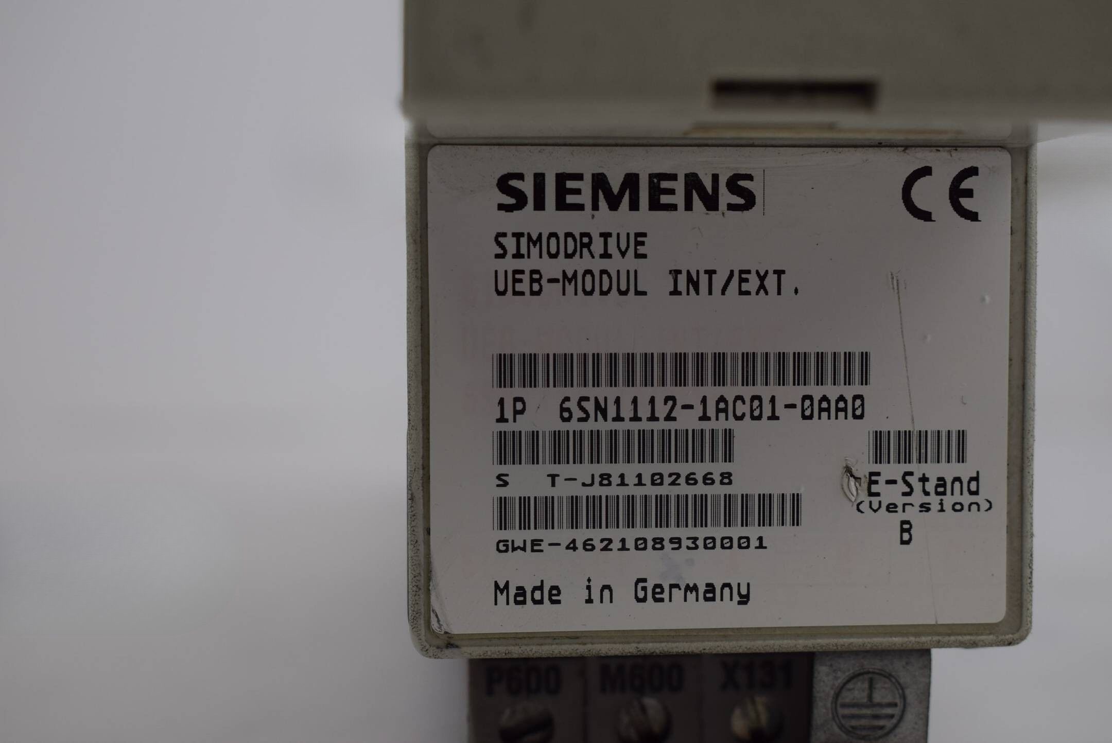 Siemens simodrive UEB-Modul 6SN1 112-1AC01-0AA0 ( 6SN1112-1AC01-0AA0 ) Ver B
