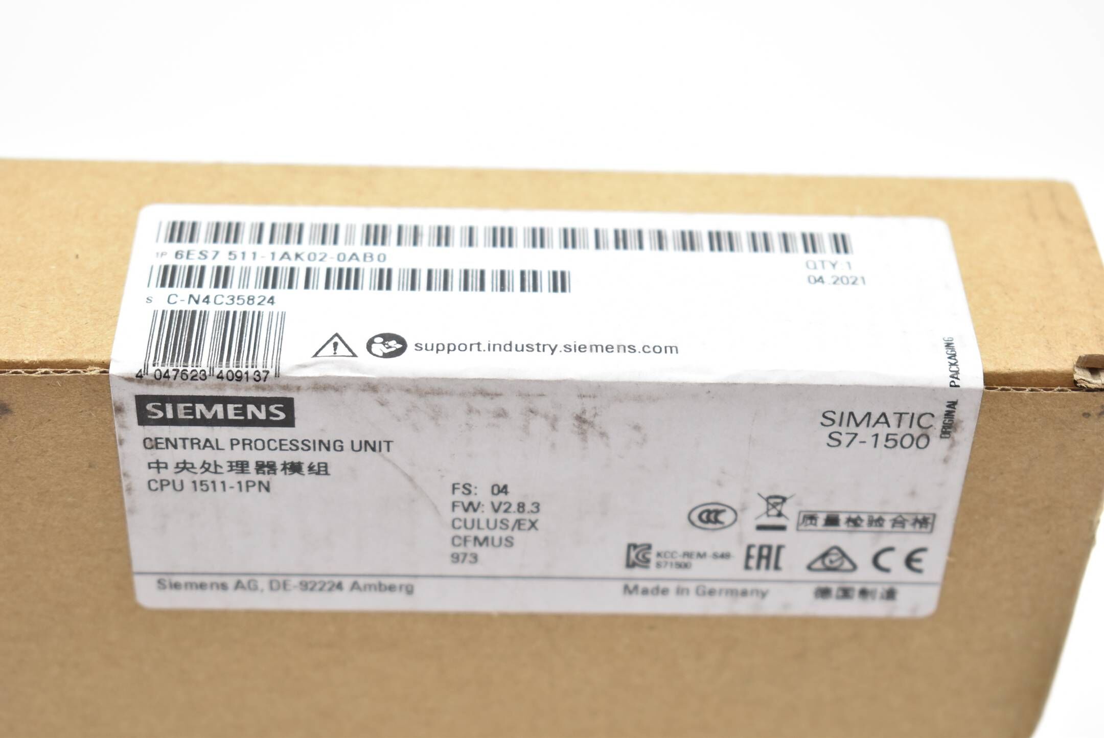 Siemens Simatic S7-1500 CPU1511PN 6ES7511-1AK02-0AB0 ( 6ES7 511-1AK02-0AB0 ) FS4