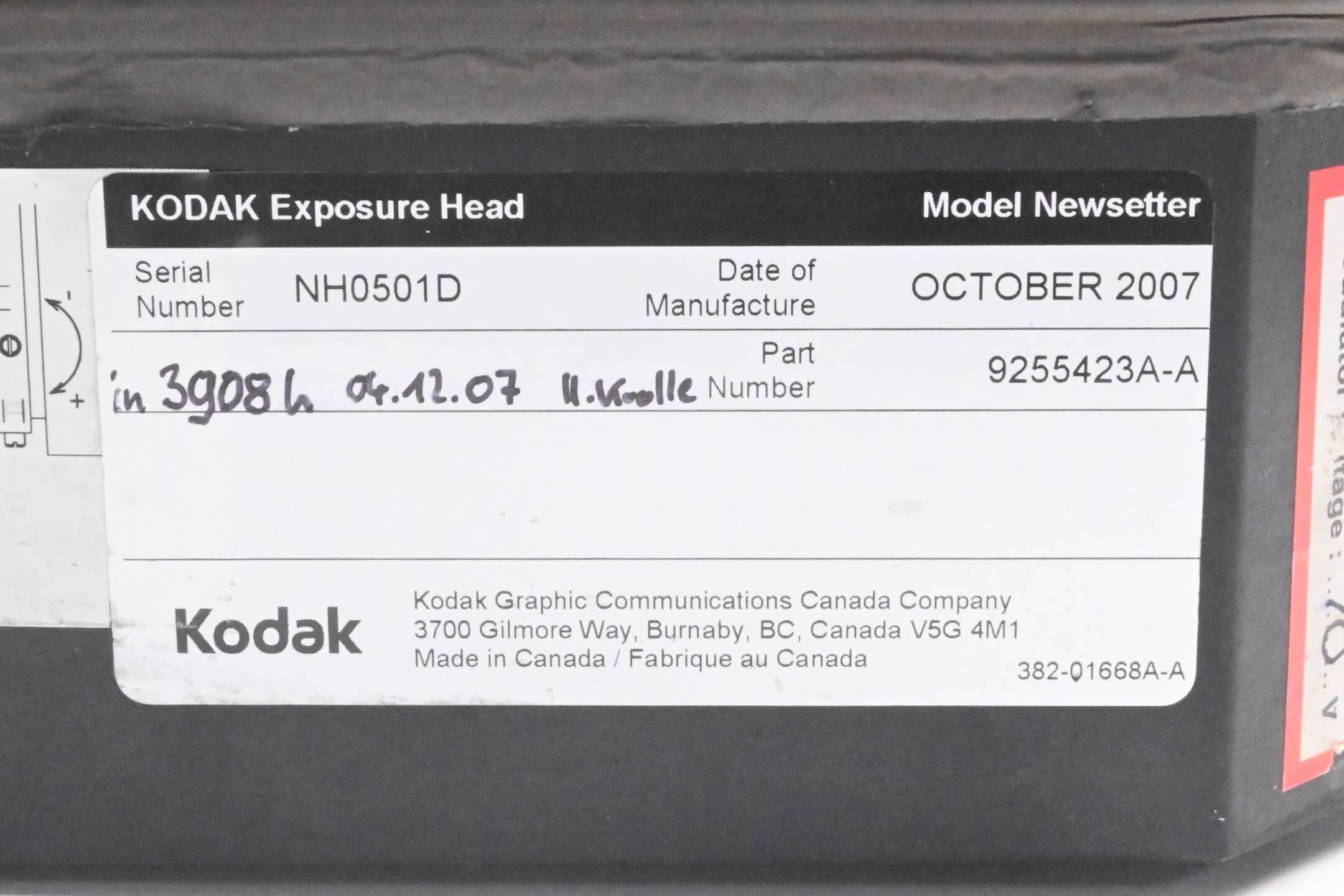Kodak Belichtungskopf 9255423A-A