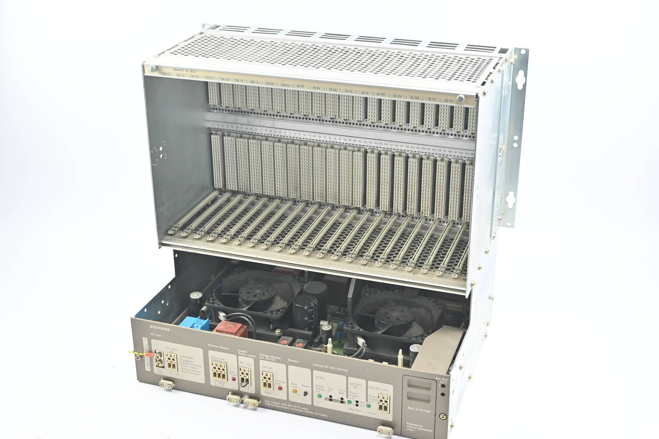 Siemens Simatic S5 Zentralgerät Rack 183U inkl. Stromversorgung 6ES5955-3LC14 