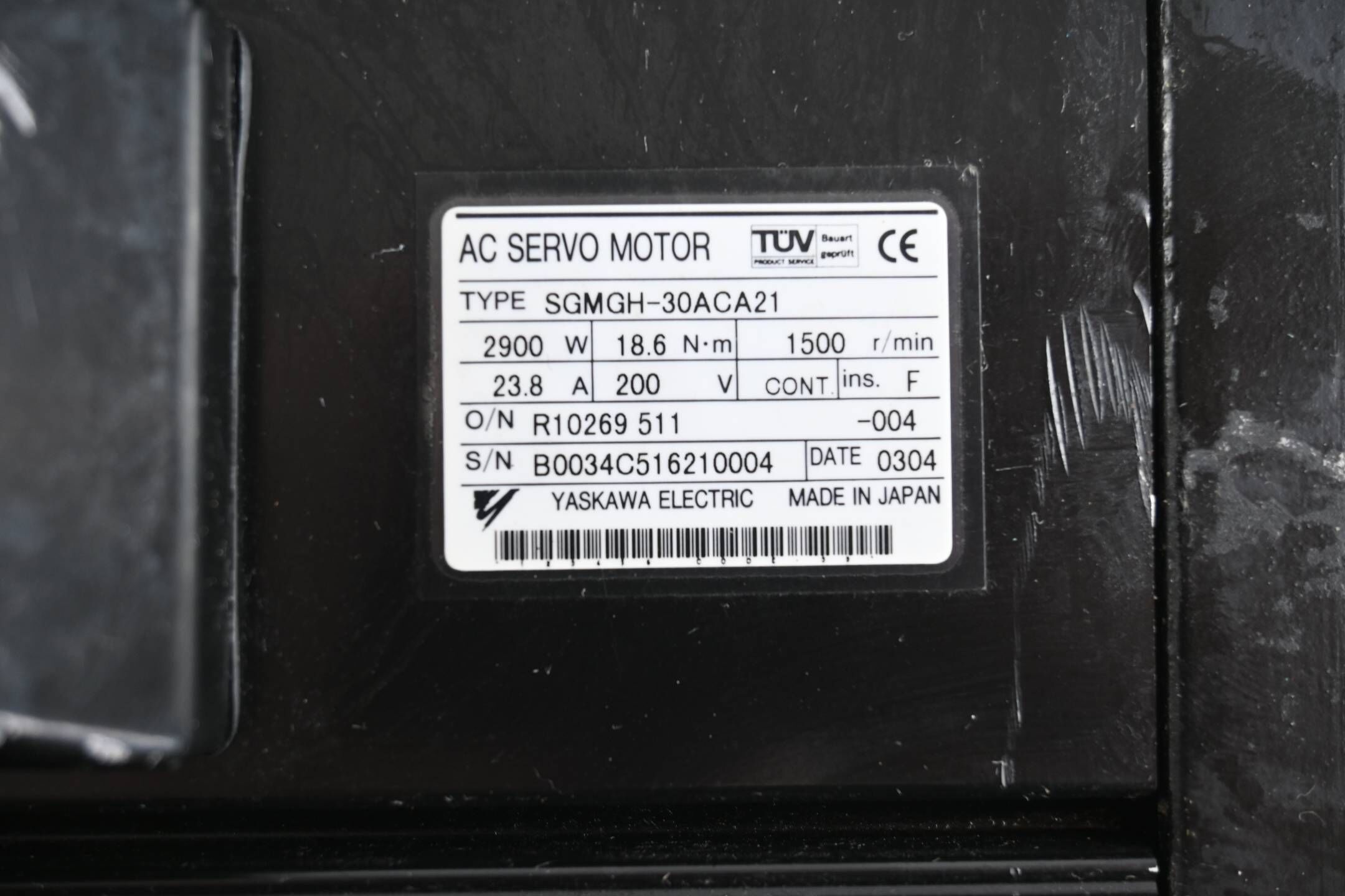 Yaskawa AC Servo Motor SGMGH-30ACA21 inkl. Encoder UTSIH-B17CC