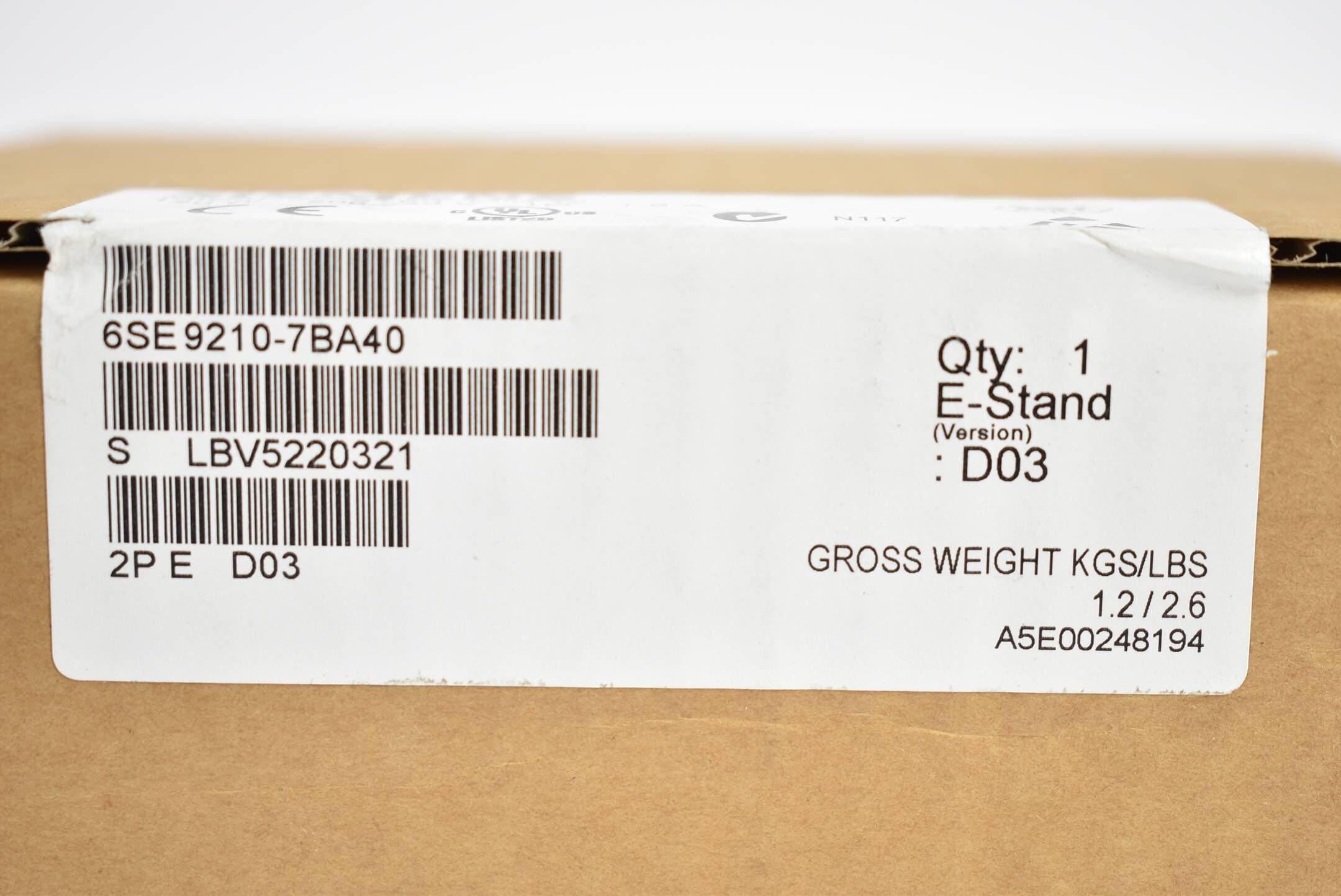 Siemens Micromaster 6SE9210-7BA40 ( 6SE9 210-7BA40 ) D03