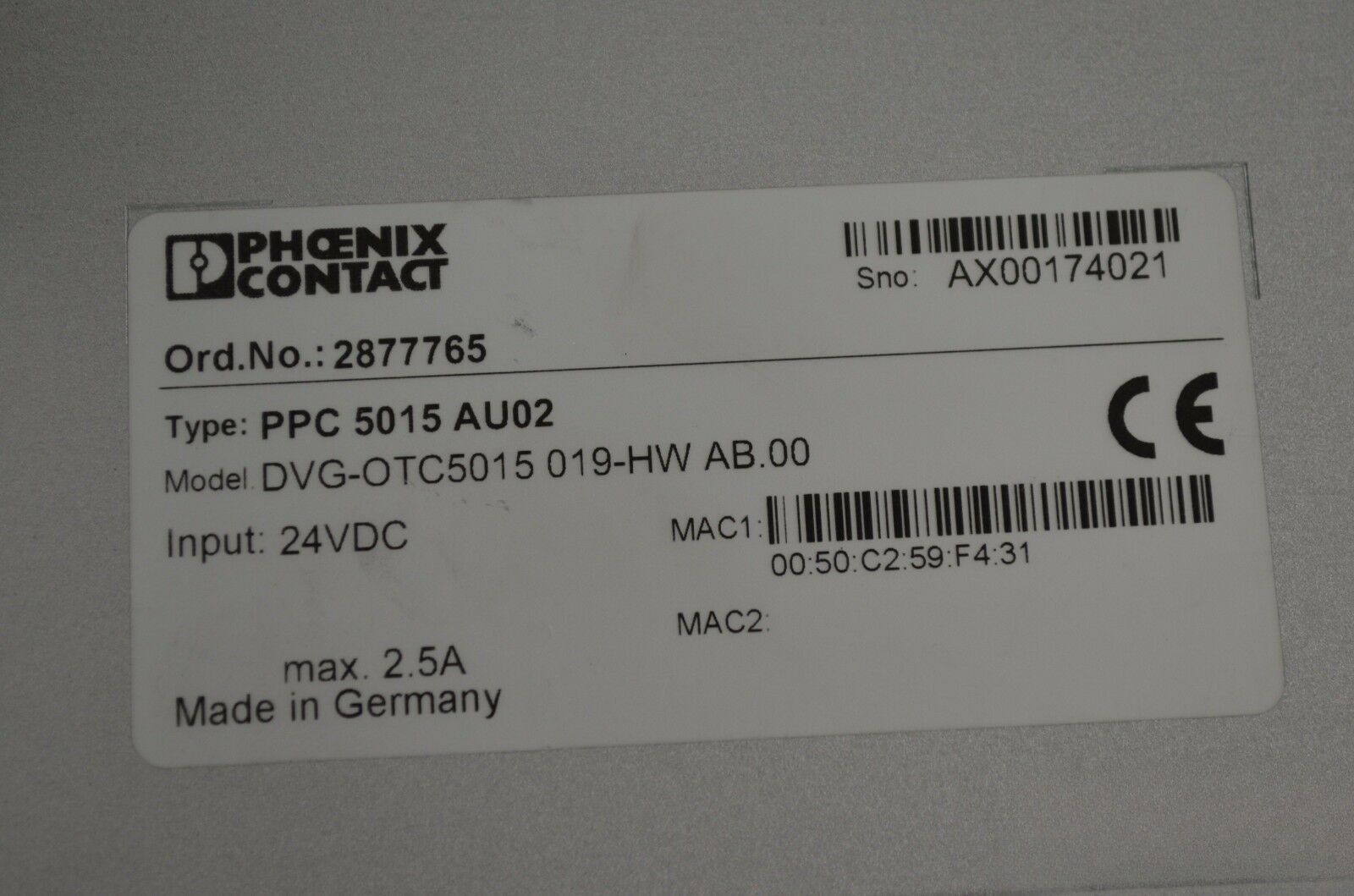 Phoenix Contact PPC 5015 AU02 DVG-OTC5015 019-HW