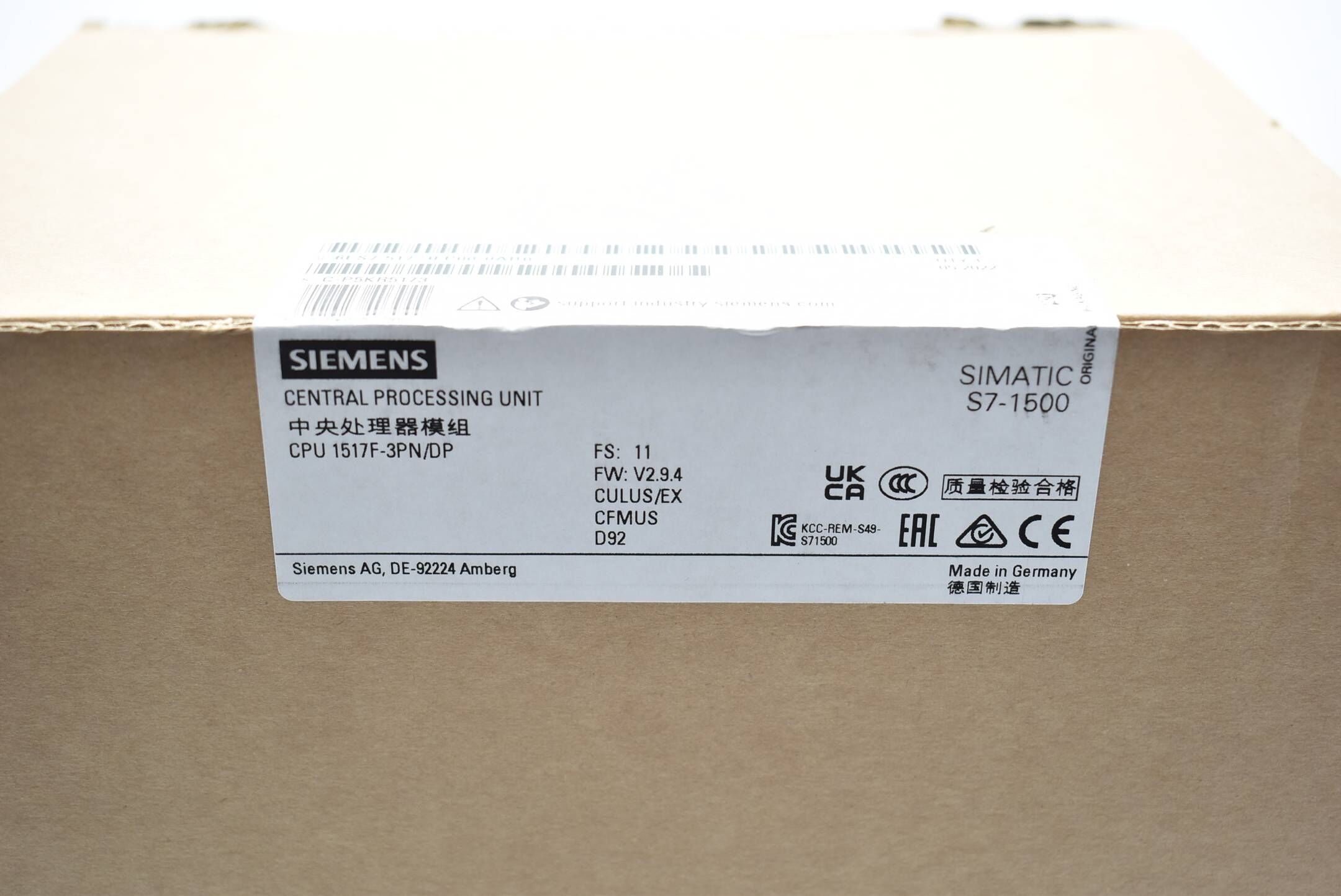 Siemens simatic S7-1500 CPU 1517F-3 PN/DP 6ES7 517-3FP00-0AB0 6ES7517-3FP00-0AB0