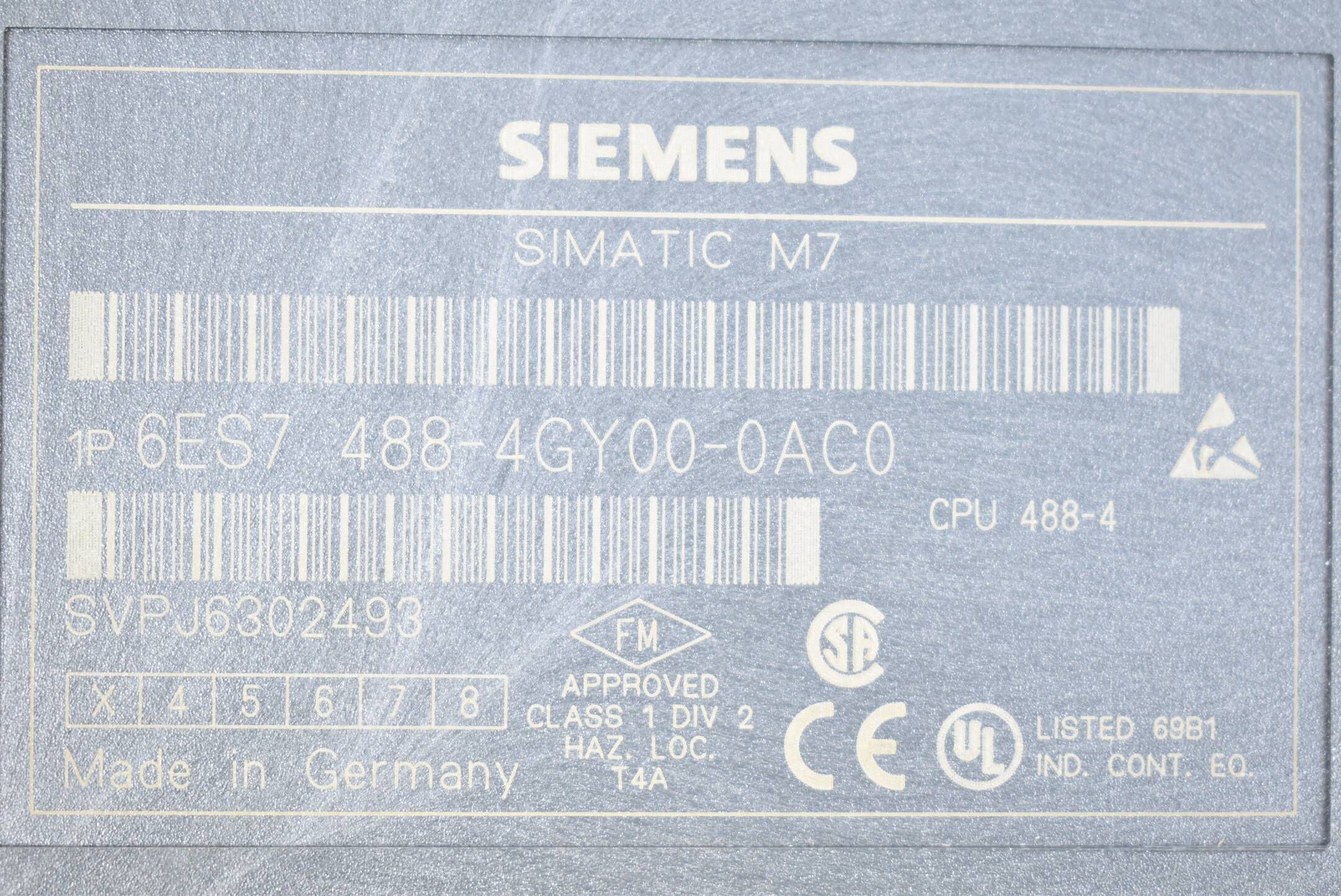 Siemens Simatic S7-400 CPU 488-4 6ES7488-4GY00-0AC0 ( 6ES7 488-4GY00-0AC0 ) E3