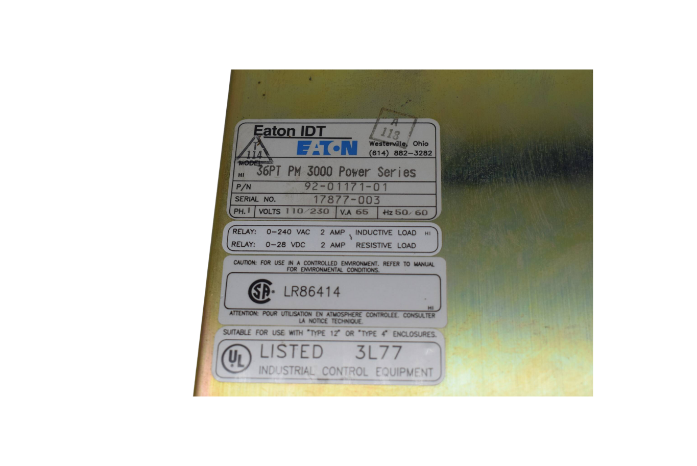 Eaton 36PT PM 3000 Power Series 92-01171-01