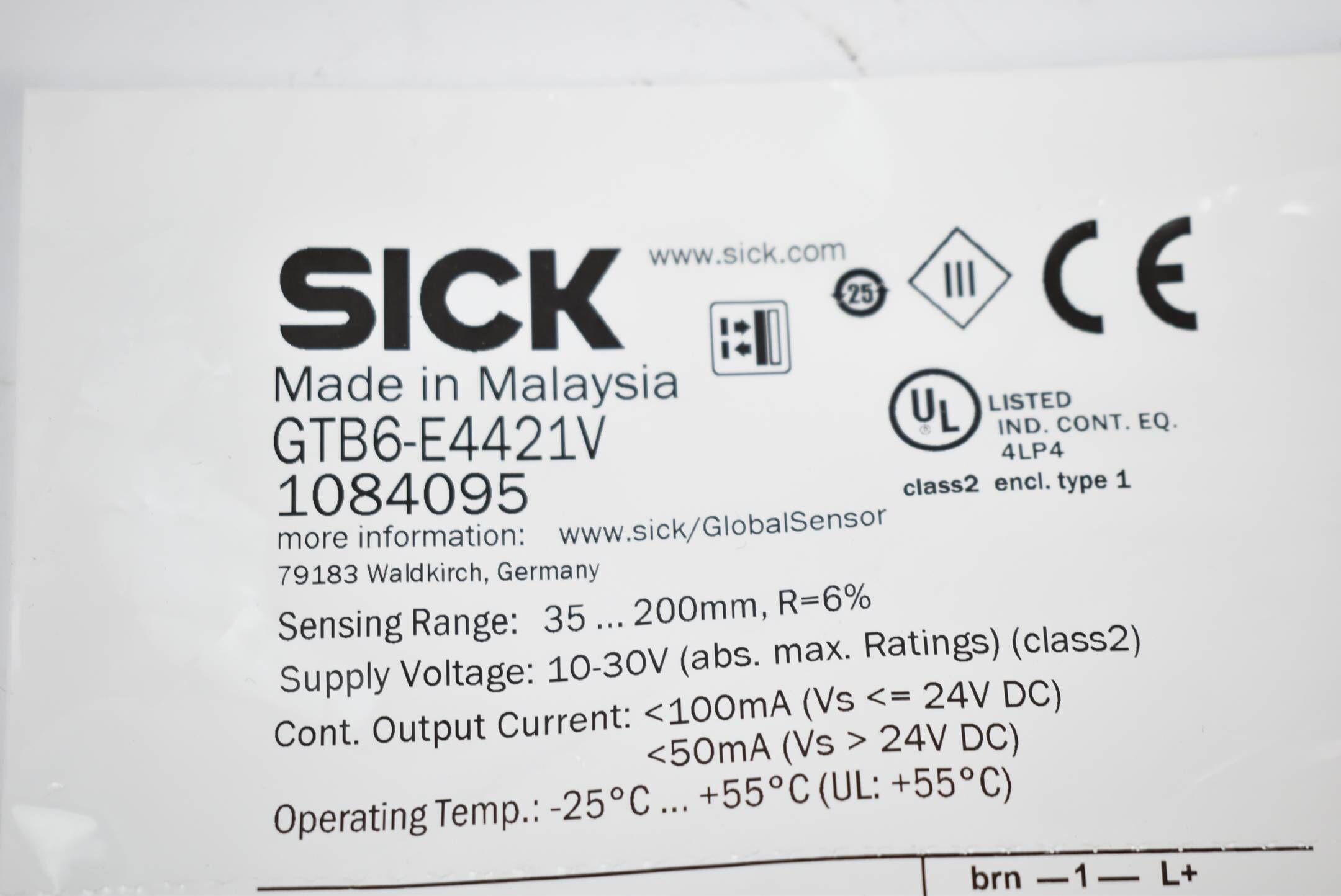 Sick Miniatur Lichtschranken GTB6-E4421V ( 1084095 )