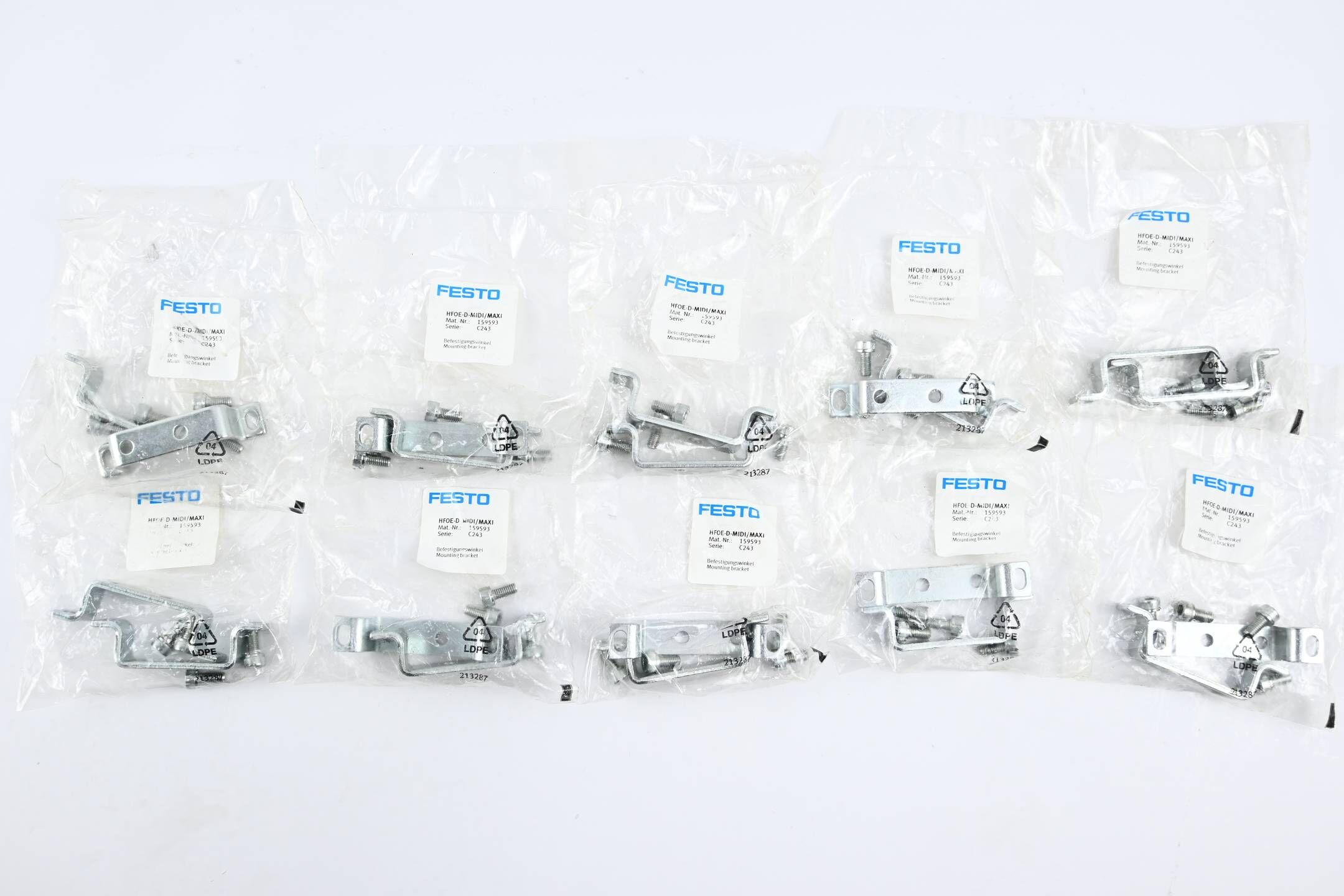 Festo Befestigungswinkel 10 Stück HFOE-D-MIDI/MAXI ( 159593 )