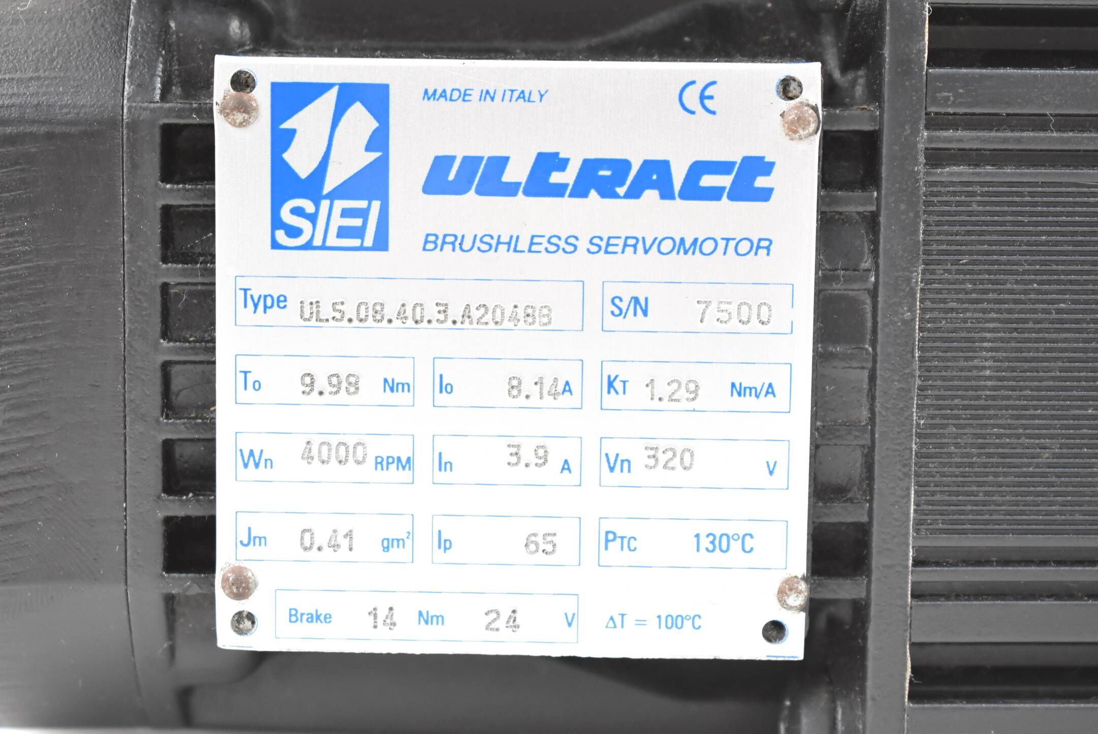 Siei Ultract 9,98Nm 8,14A 1,29Nm/A 4000rpm 320V UL5.08.40.3.A20488