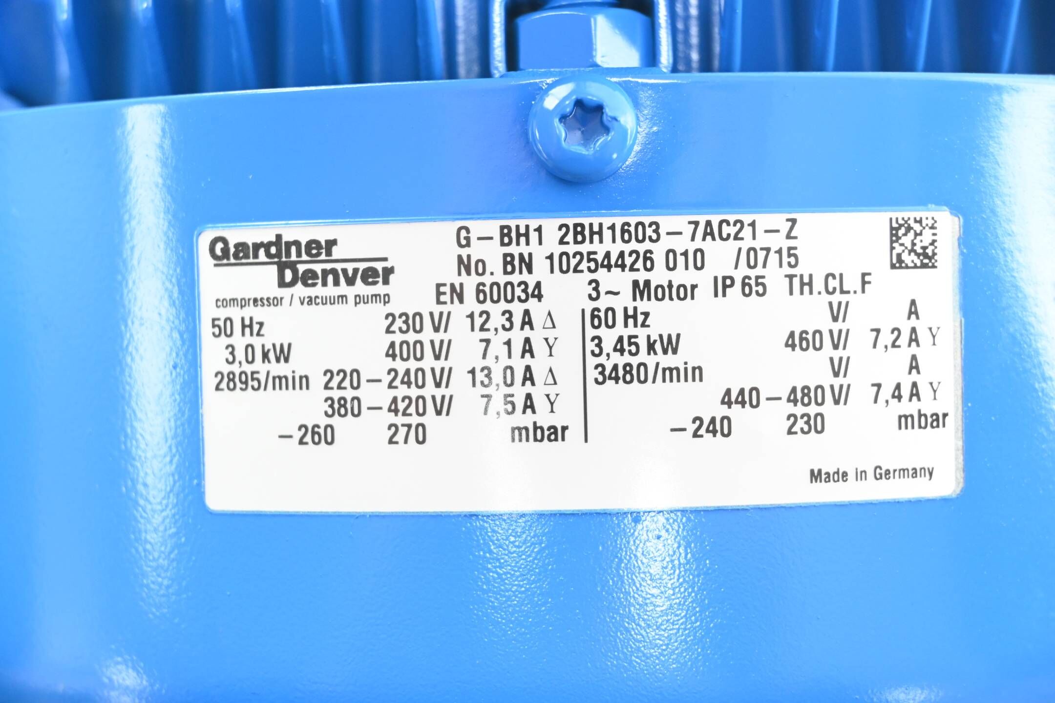 Gardner Denver Seitenkanalverdichter 2BH1603-7AC21-Z