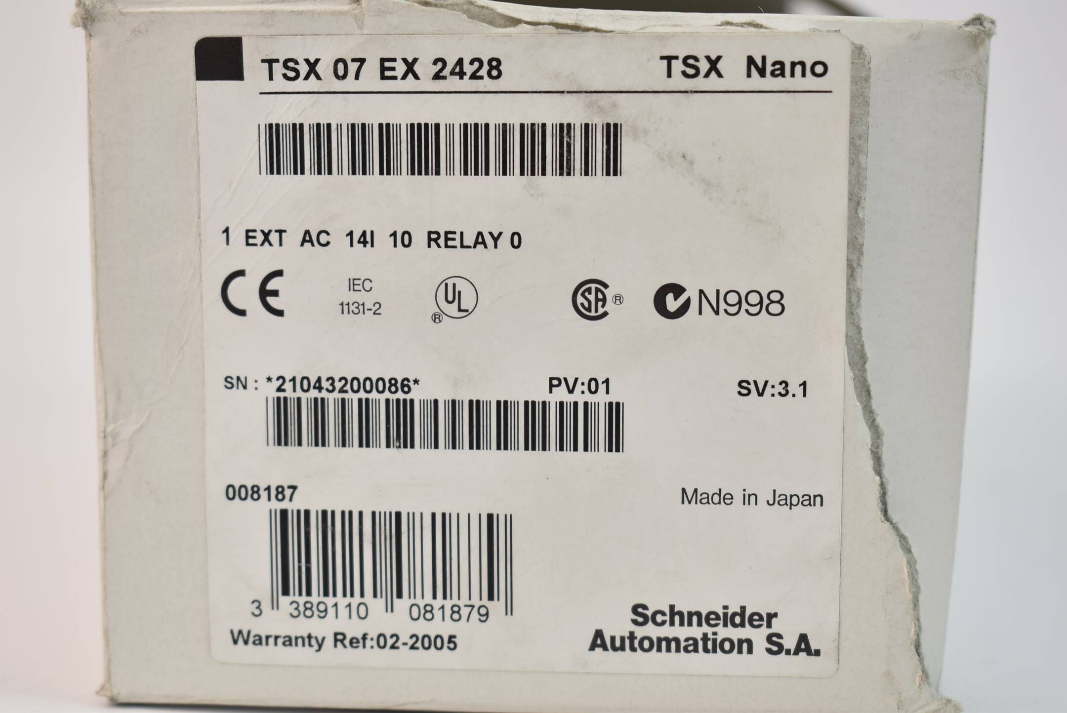 Schneider automation Telemecanique Modicon TSX Nano TSX 07 EX 2428
