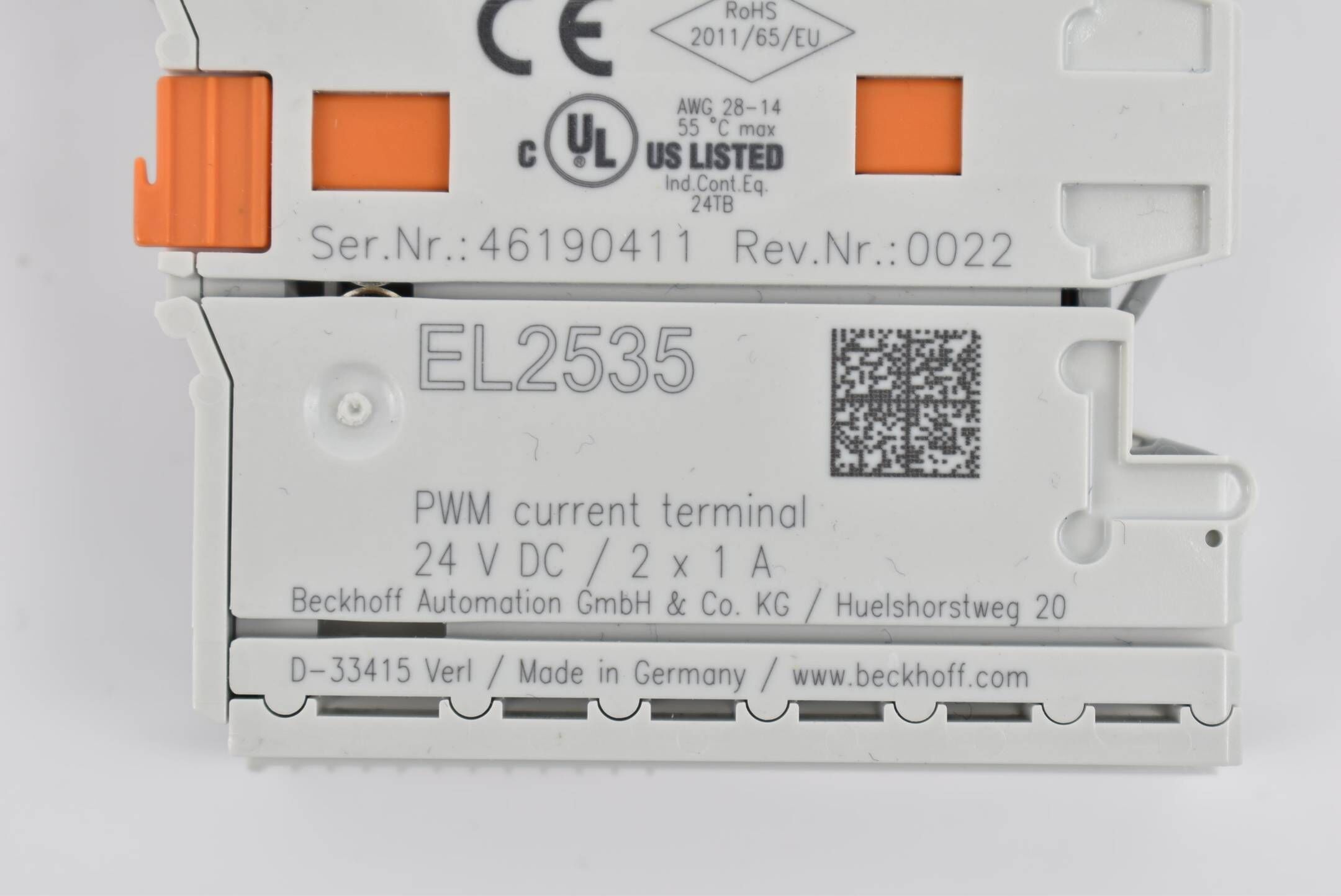 Beckhoff EtherCAT-Klemme 2-Kanal-PMW-Ausgang 24 VDC 5 A EL2535 ( EL 2535 )