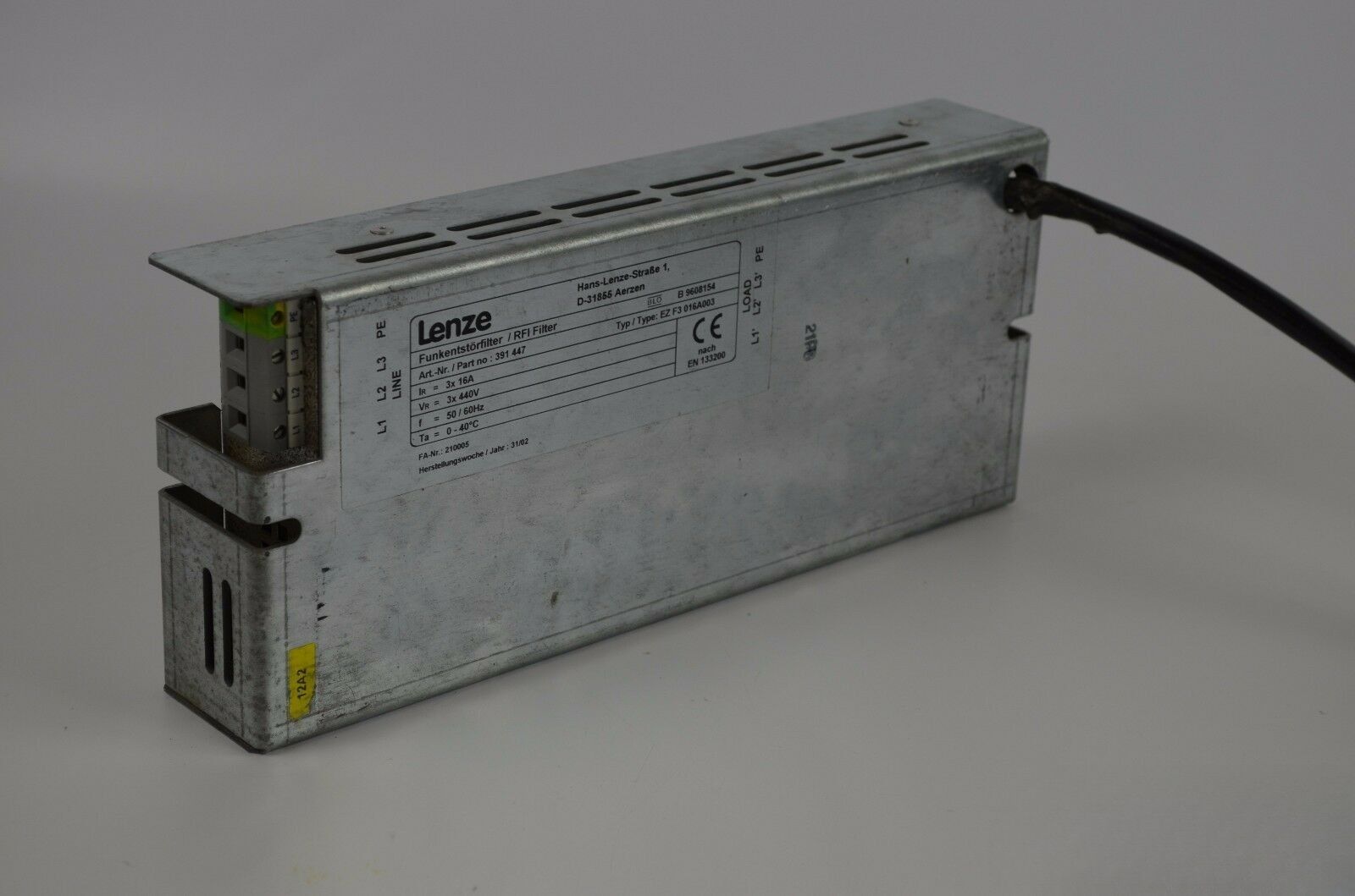 Lenze Funkentstörfilter / RFI Filter EZ F3 016A003