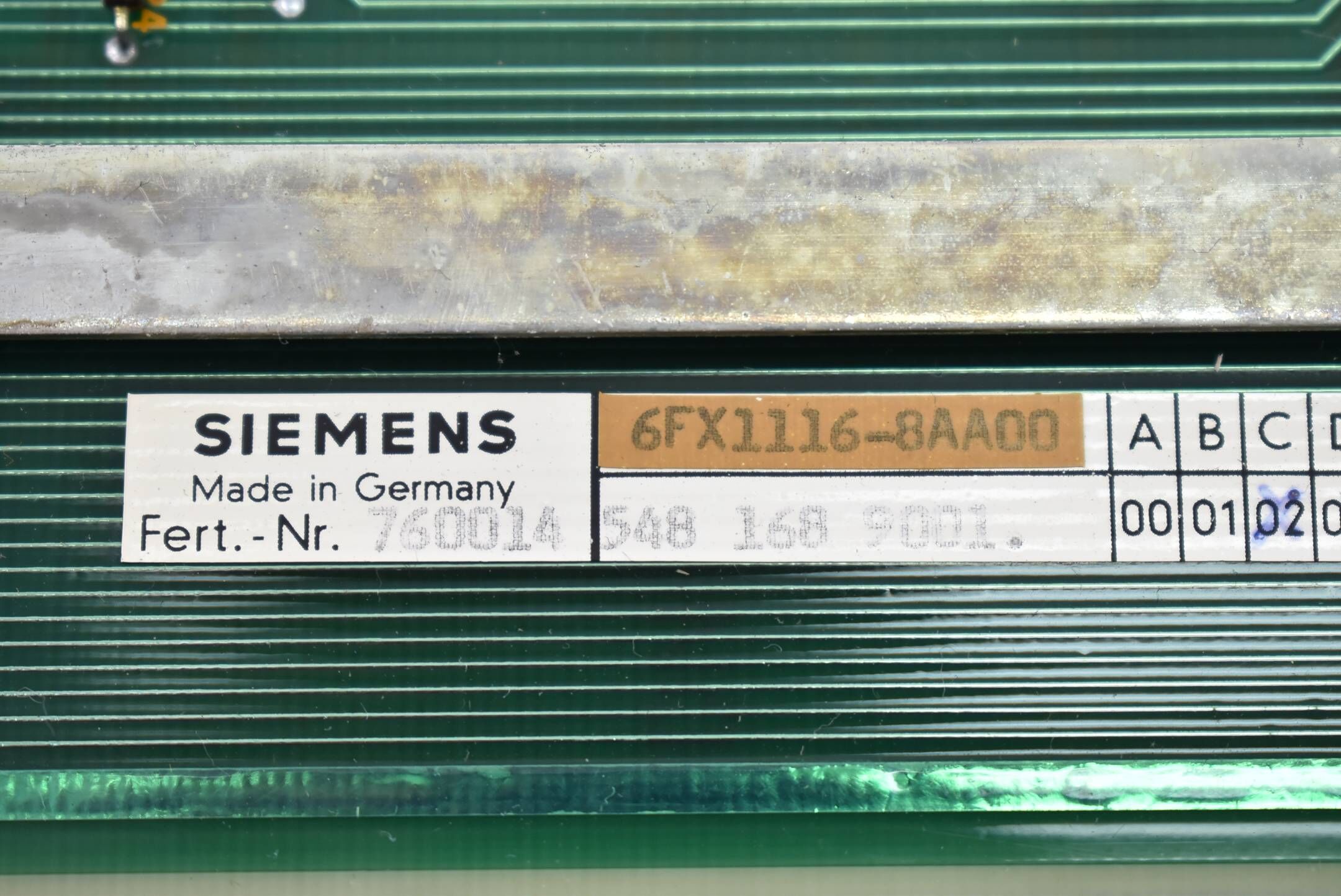 Siemens sinumerik 8 MS760 Kopplung NC-PLC 6FX1 116-8AA00 ( 6FX1116-8AA00 )