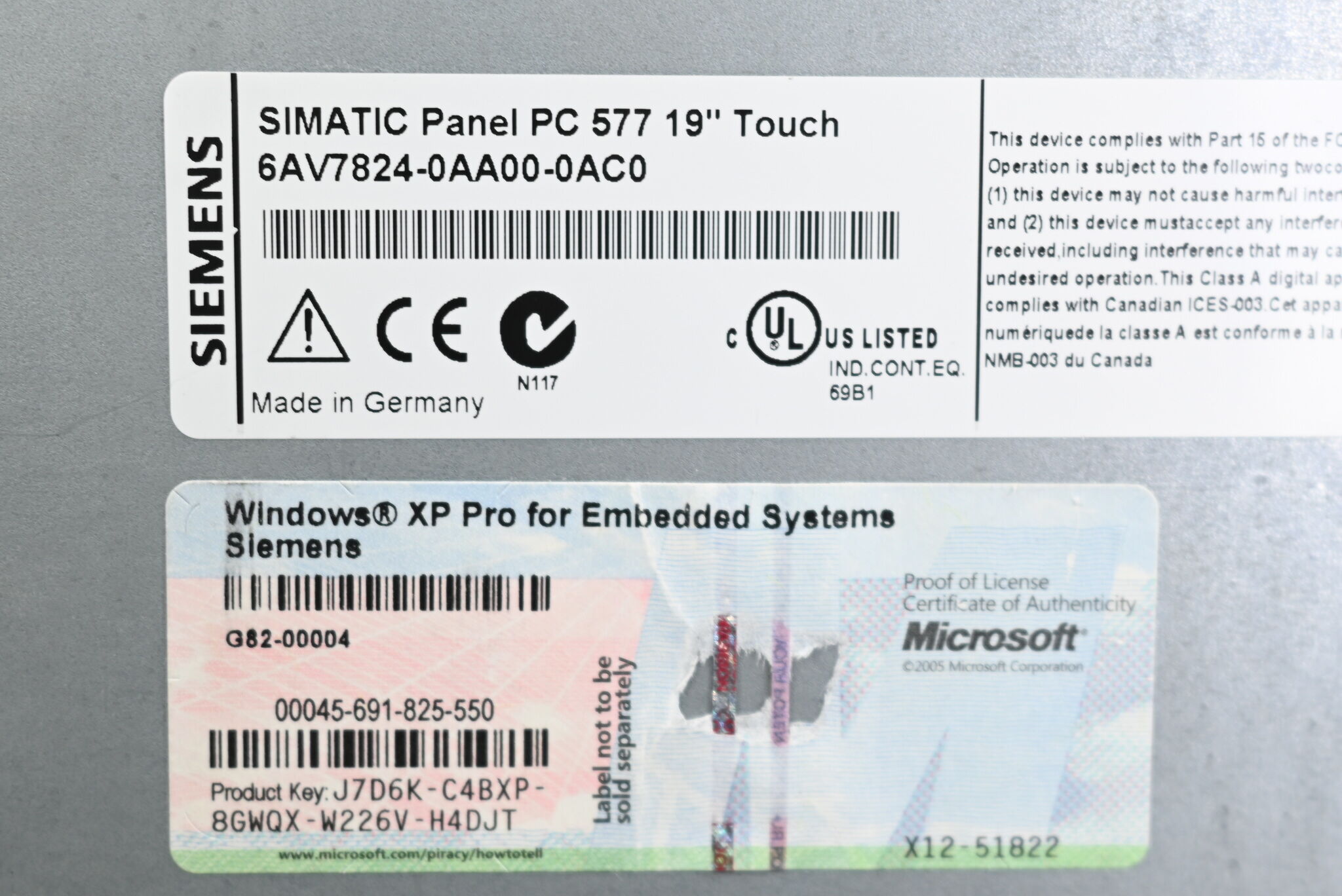 Siemens Simatic Panel PC 577 19" Touch 6AV7824-0AA00-0AC0 // 6AV7 824-0AA00-0AC0