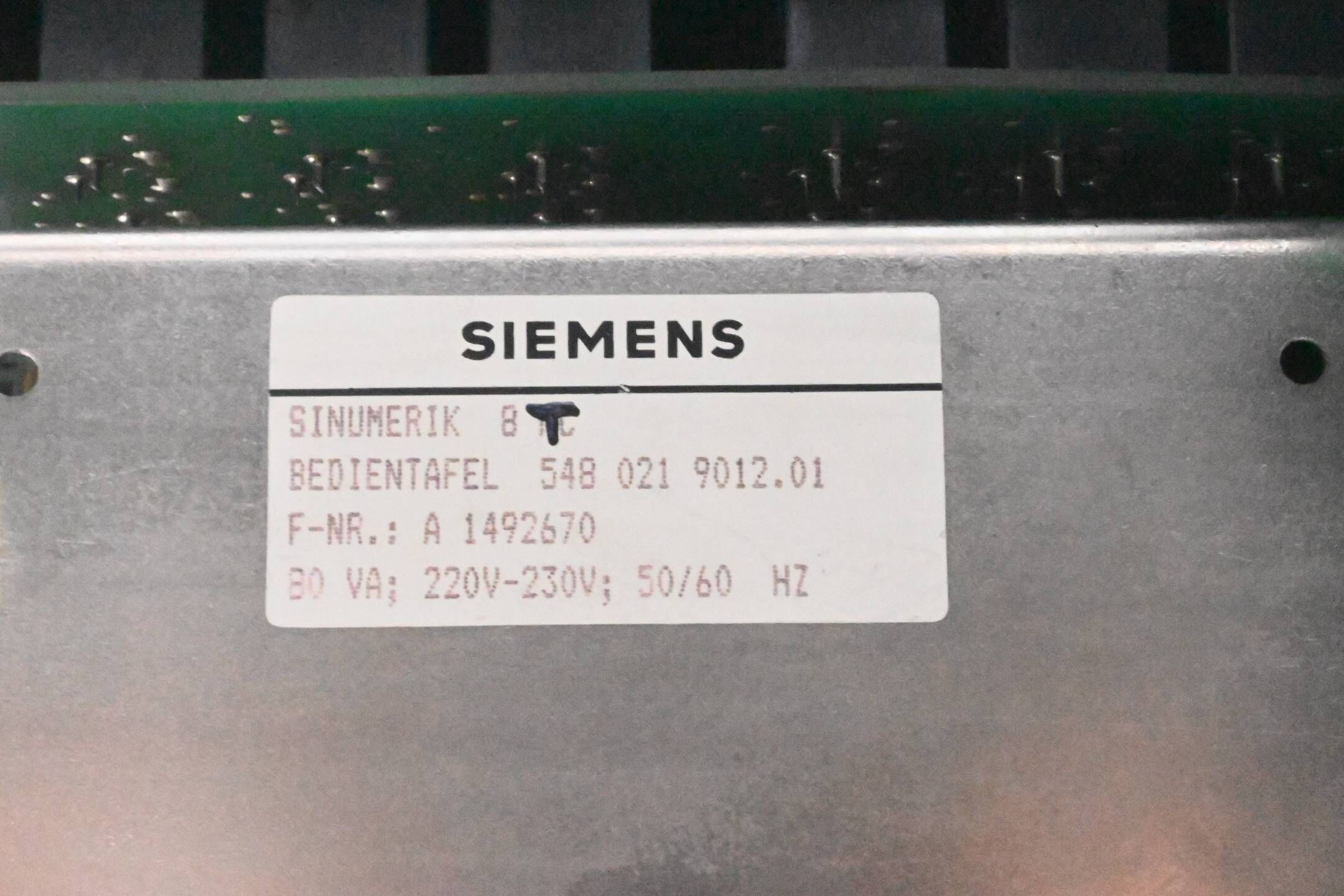 Siemens Sinumerik 8 6FX1190-4AA01 ( 6FX1 190-4AA01 ) inkl. 548.021.9012.01
