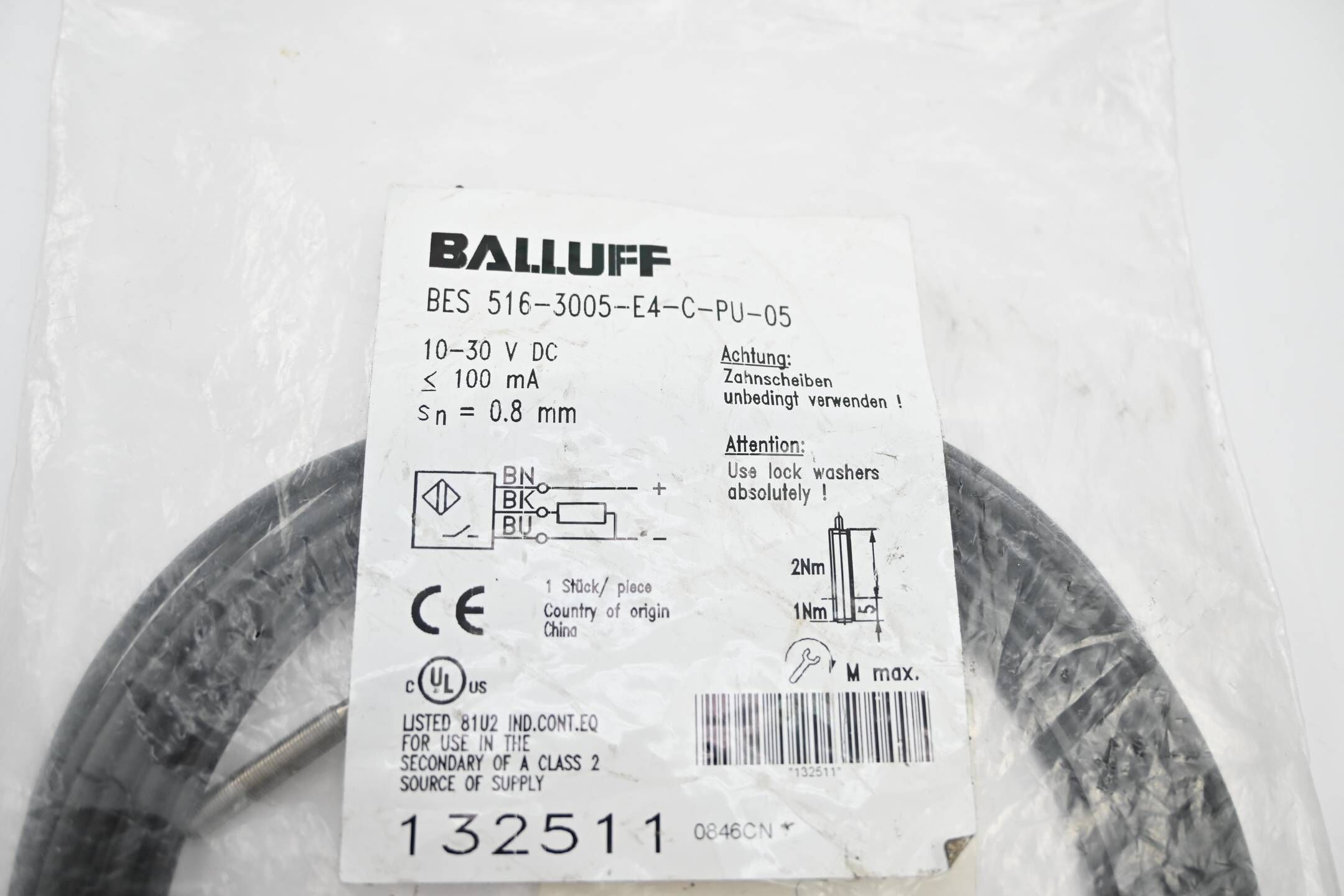 Balluff induktiver Sensor BES 516-3005-E4-C-PU-05