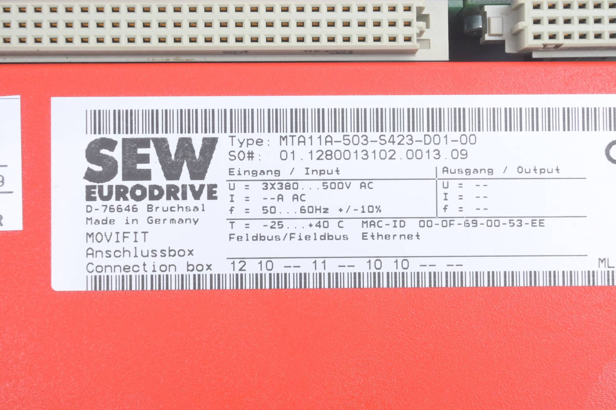 SEW Eurodrive Movifit Anschlussbox MTA11A-503-S423-D01-00