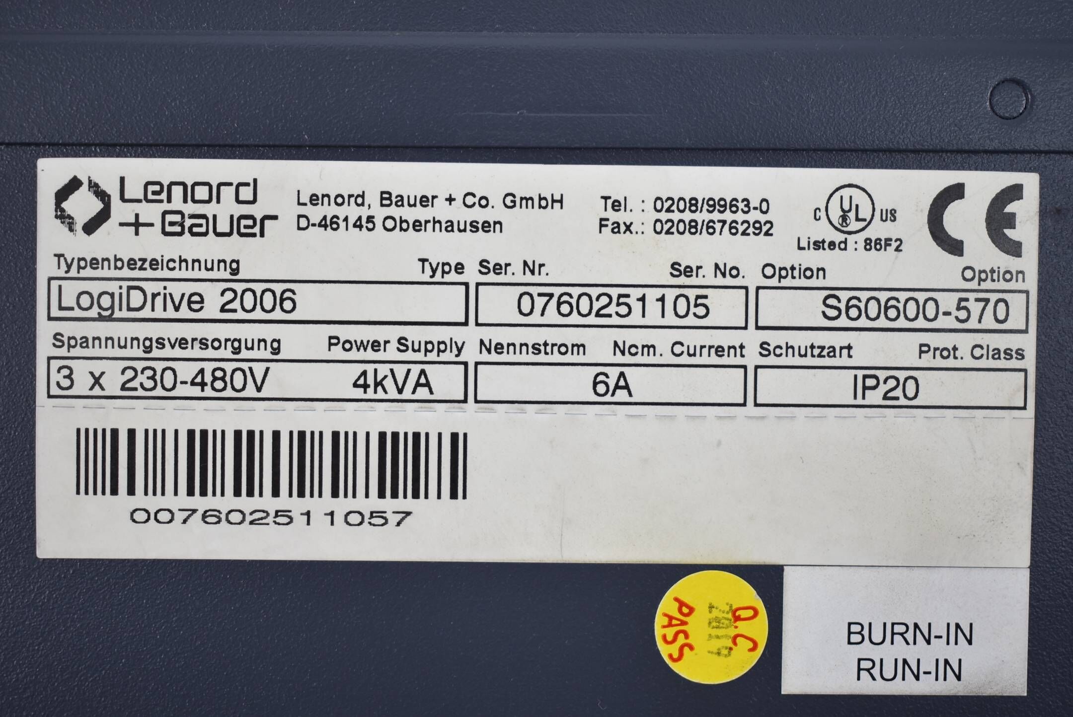 Lenord+Bauer LD2000 Umrichter LogiDrive 2006