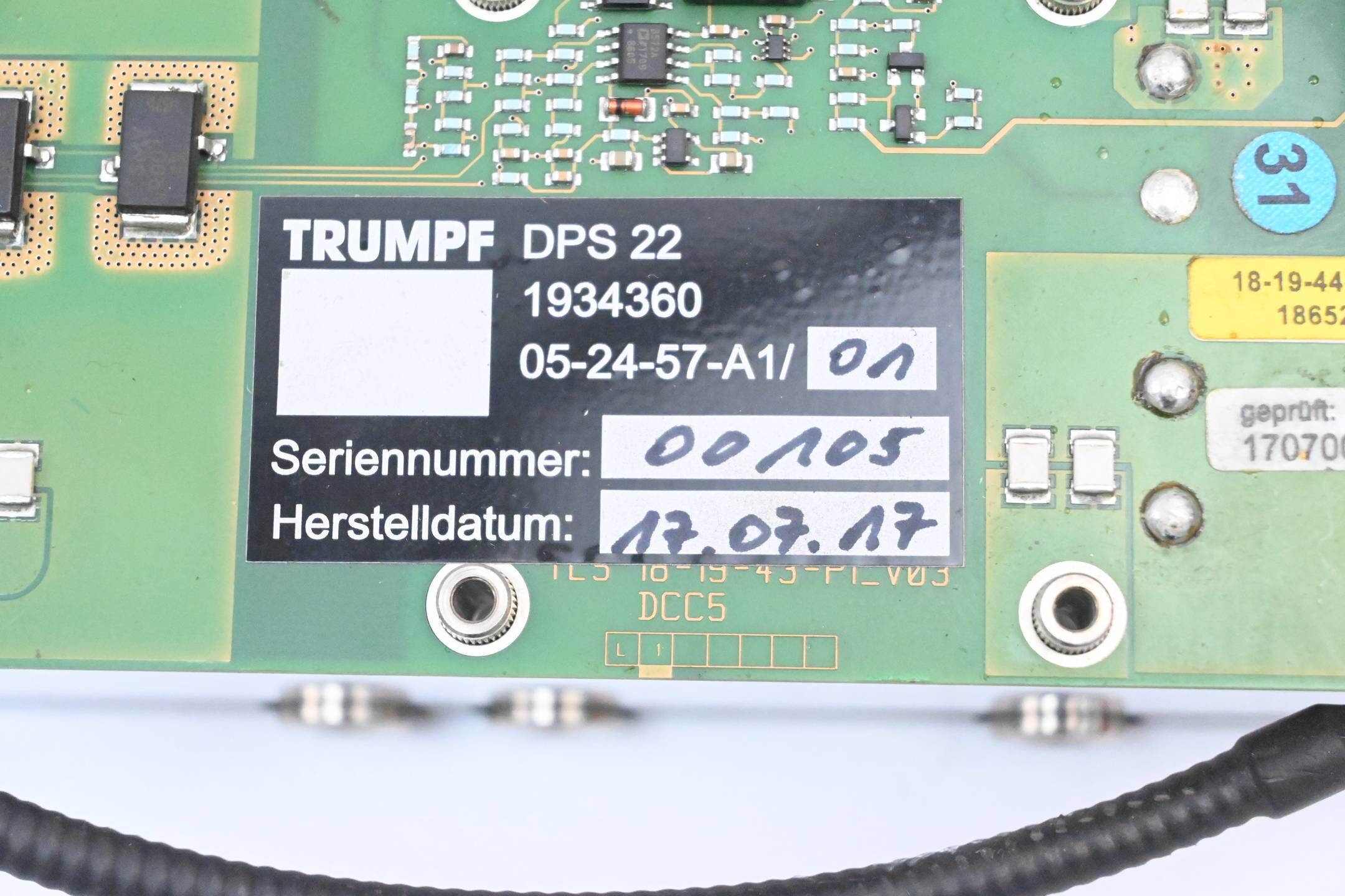 Trumpf DPS 22 05-24-57-A1/01 ( 1934360 ) inkl. 69-06-03-A27/00 + 11-21-63-A75/00