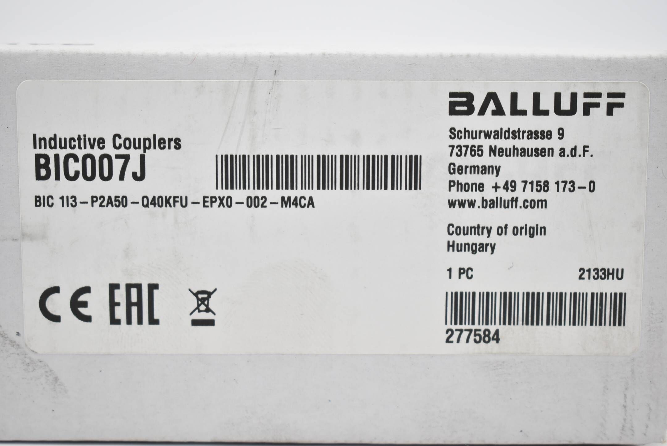 Balluff Inductive Couplers BIC 1I3-P2A50-Q40KFU-EPX0-002-M4CA ( BIC007J )