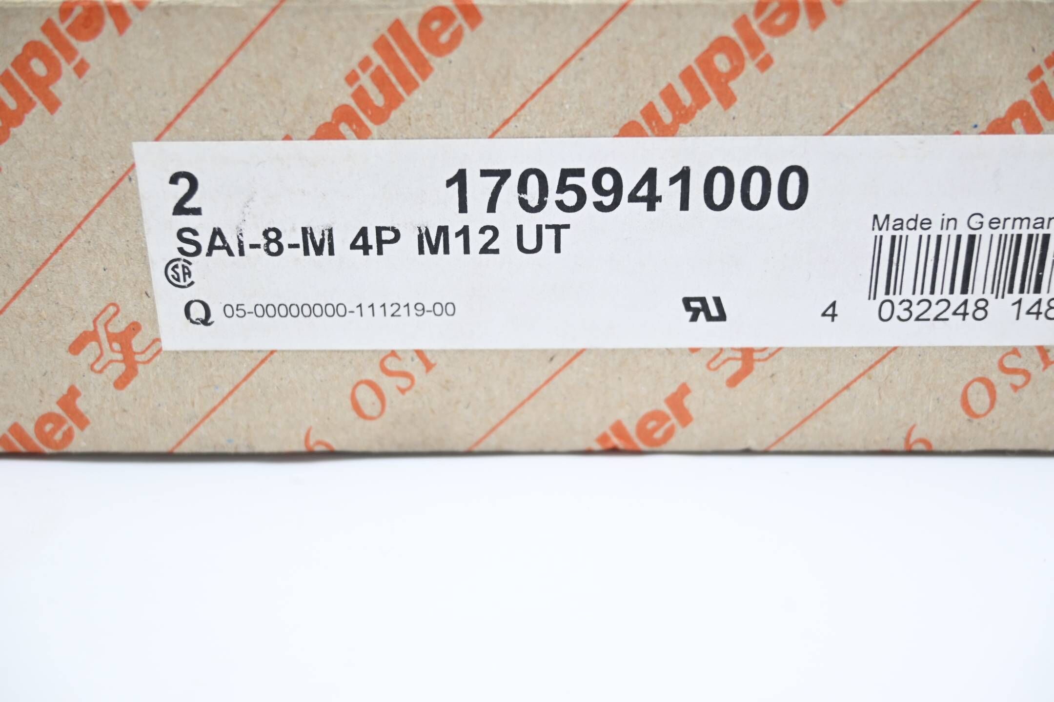 Weidmüller 2 Stück SAI-8-M 4P M12 UT ( 1705941000 )