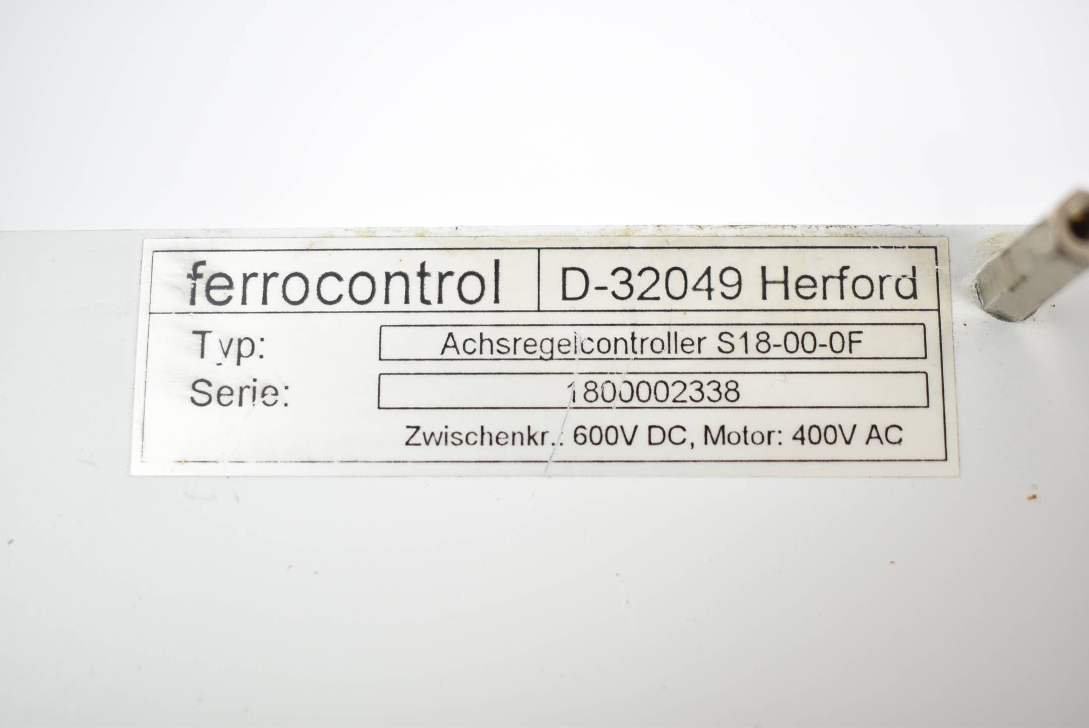 Ferrocontrol Achsregelcontroller S18-00-0F Zwischenkreis 600V DC Motor 400V AC