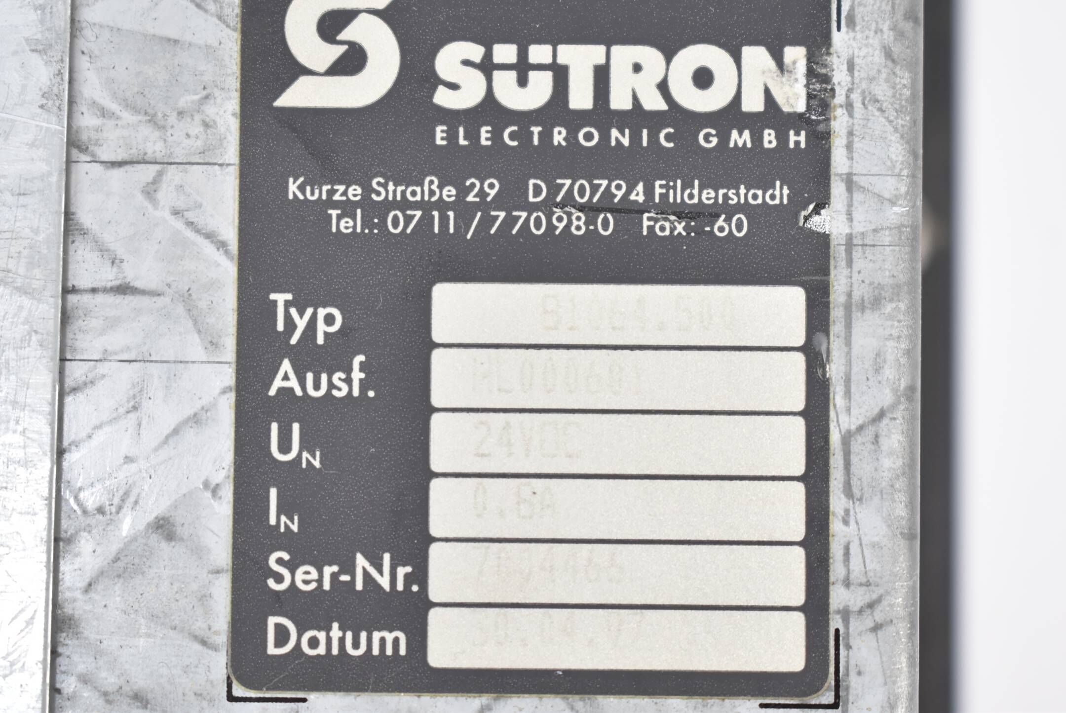 Sütron Dürr Behr Bedienfeld BT35 Typ 81064.500 ( HL000601 ) 24VDC 0,8A