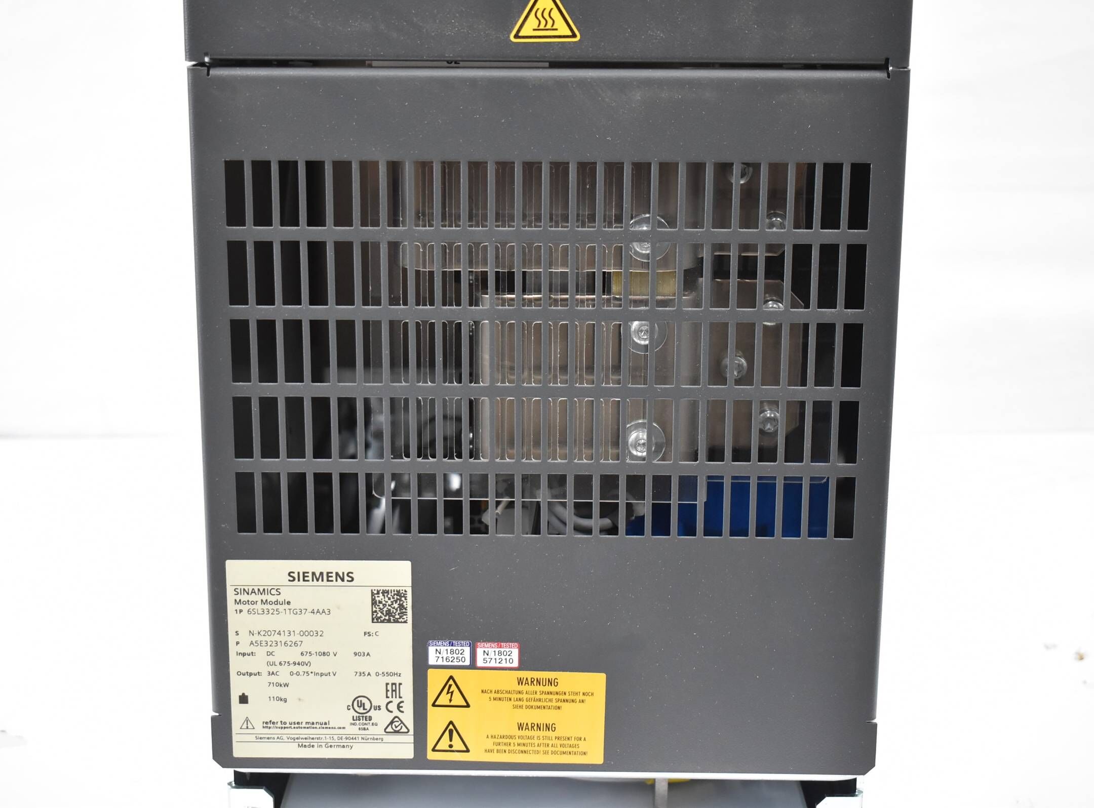 Siemens 675-1080V 903A 710kW 6SL3325-1TG37-4AA3 ( 6SL3 325-1TG37-4AA3 ) E.C