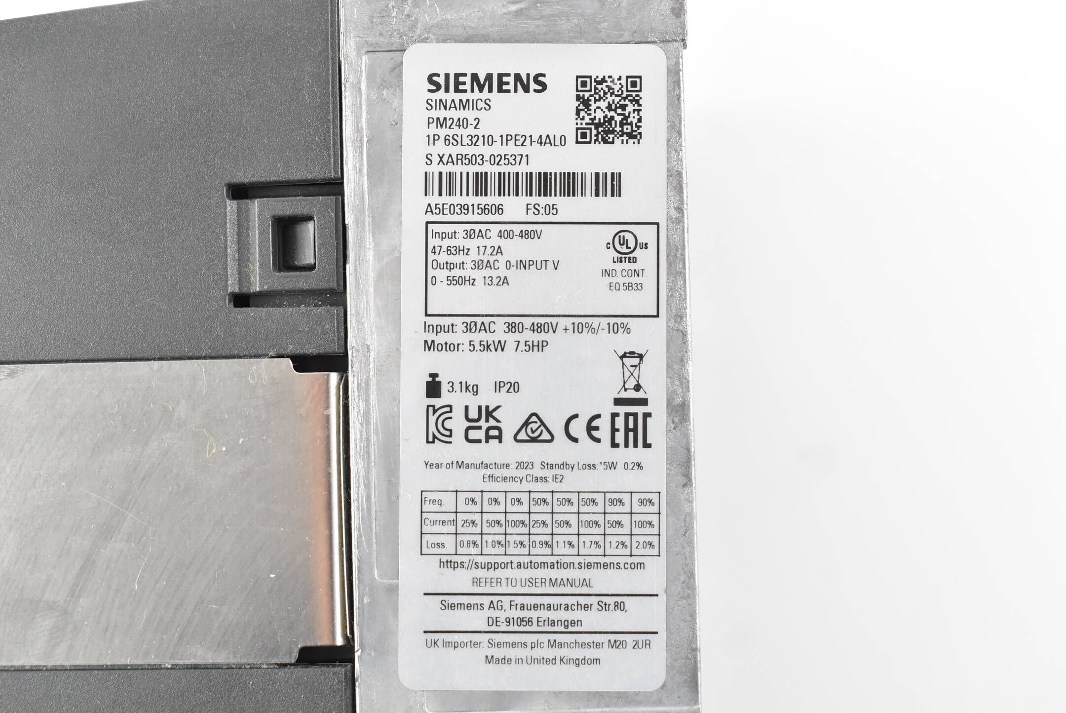 Siemens Sinamics PM240-2 6SL3210-1PE21-4AL0 ( 6SL3 210-1PE21-4AL0 ) E.05 ( 5,5kW )