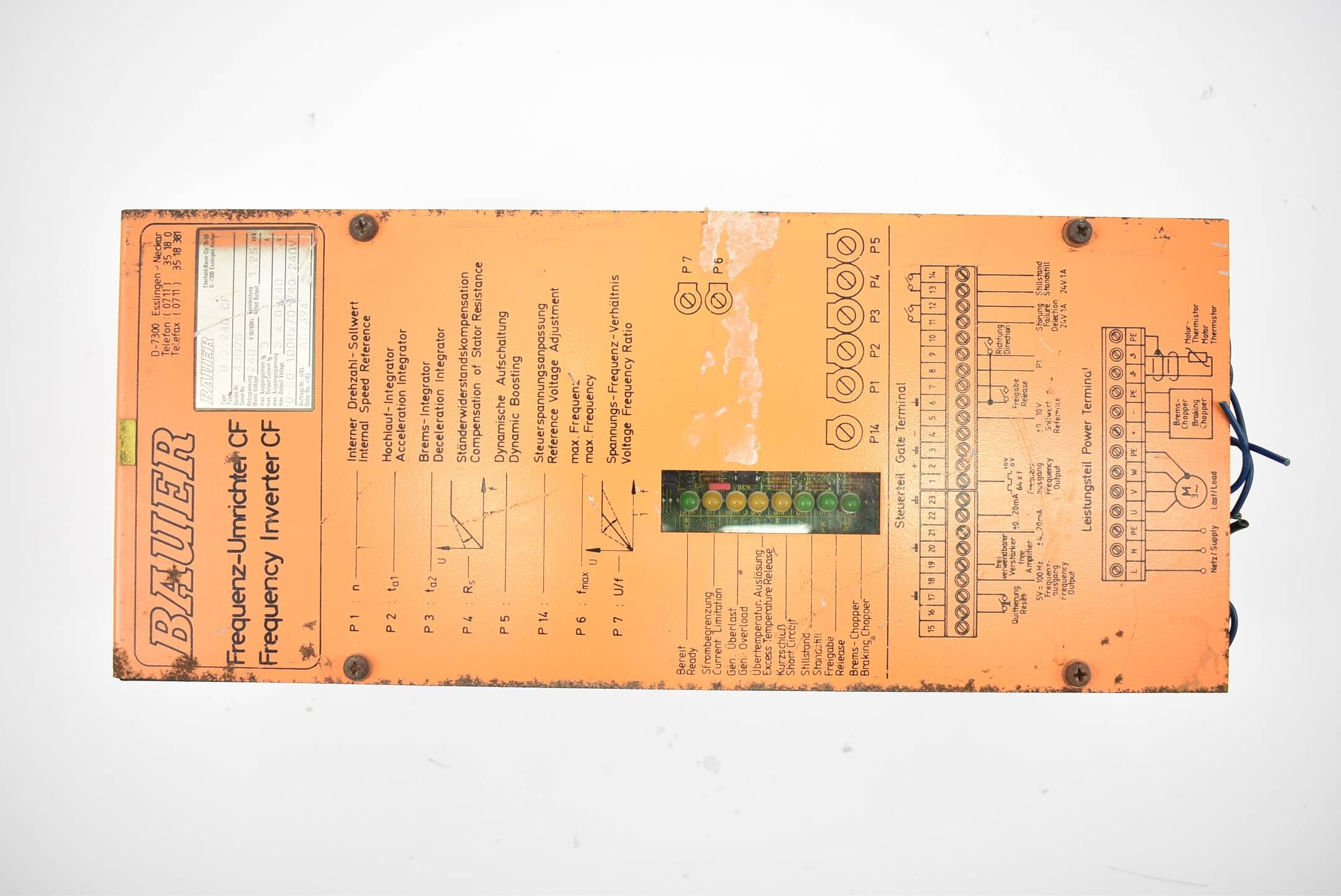 Bauer Frequenzumrichter U 3.240 CF ( 240V 50-60Hz 1,25kVA ) U3.240CF