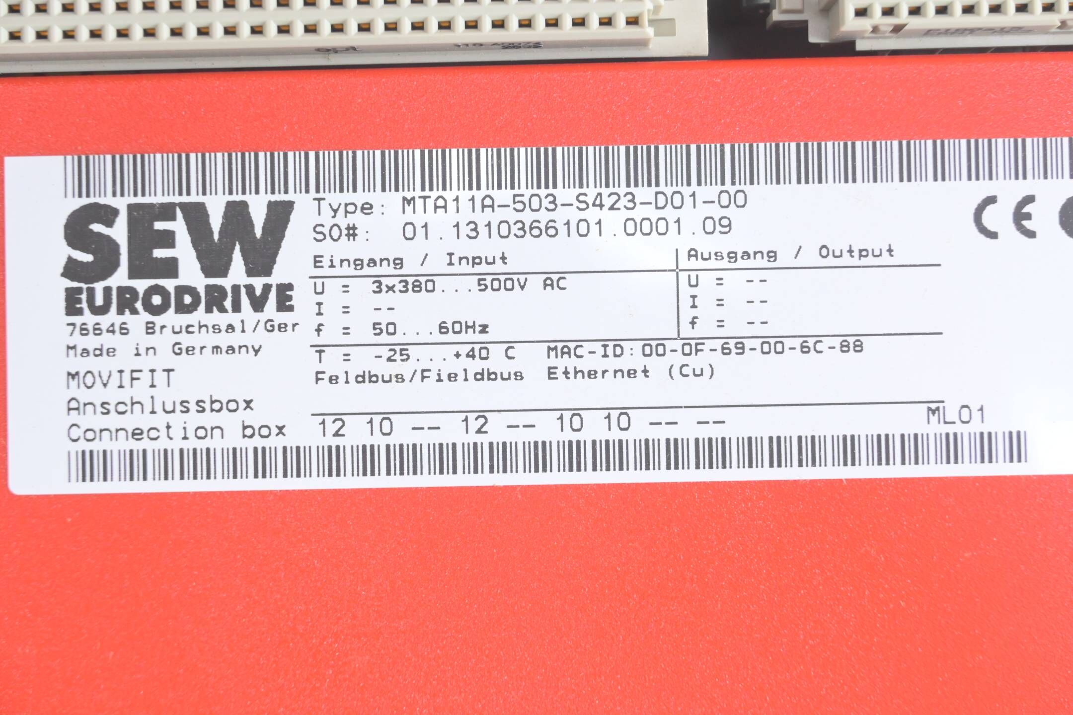SEW Eurodrive Movifit Anschlussbox MTA11A-503-S423-D01-00 