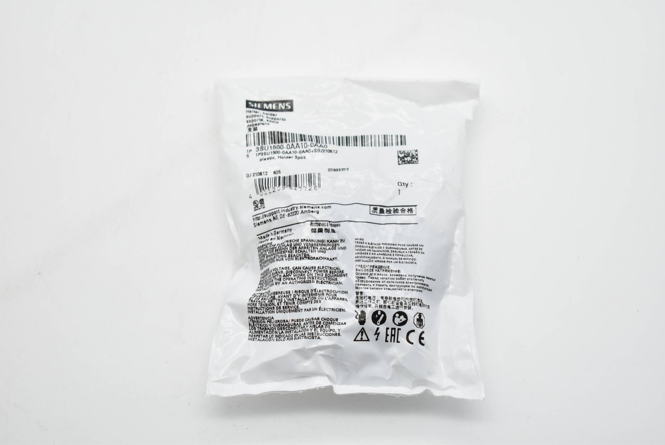 Siemens plastic holder 3SU1 500-0AA10-0AA0 ( 3SU1500-0AA10-0AA0 )