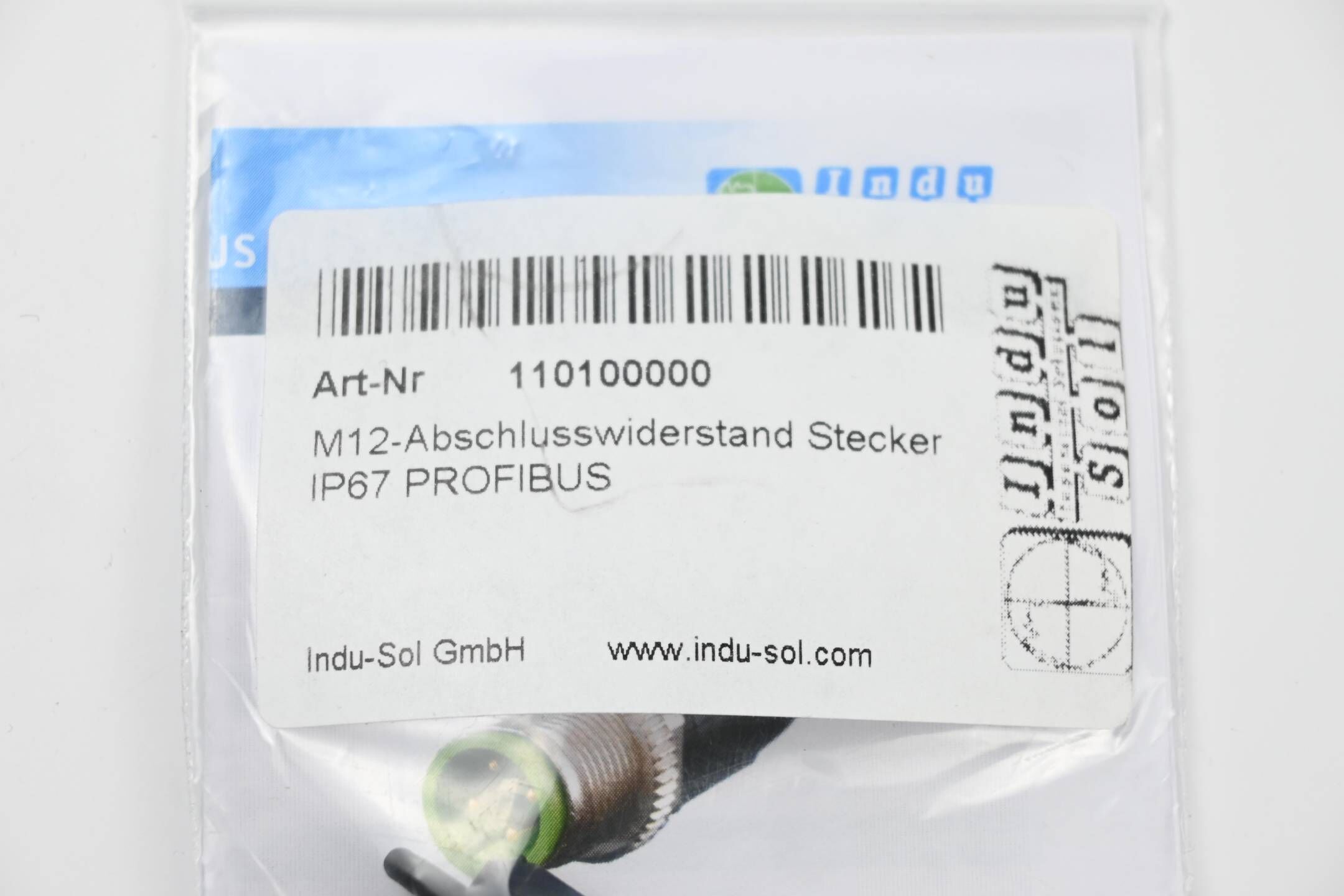 Indu-Sol M12-Abschlusswiderstand Stecker 110100000