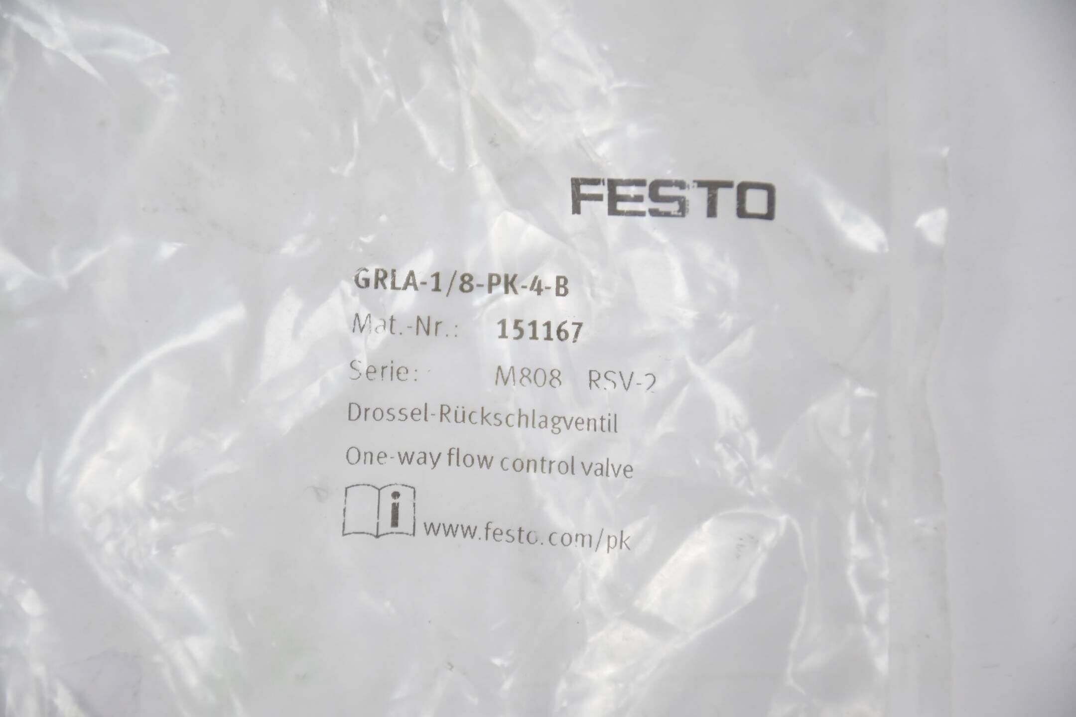 Festo Drossel-Rückschlagventil GRLA-1/8-PK-4-B ( 151167 )