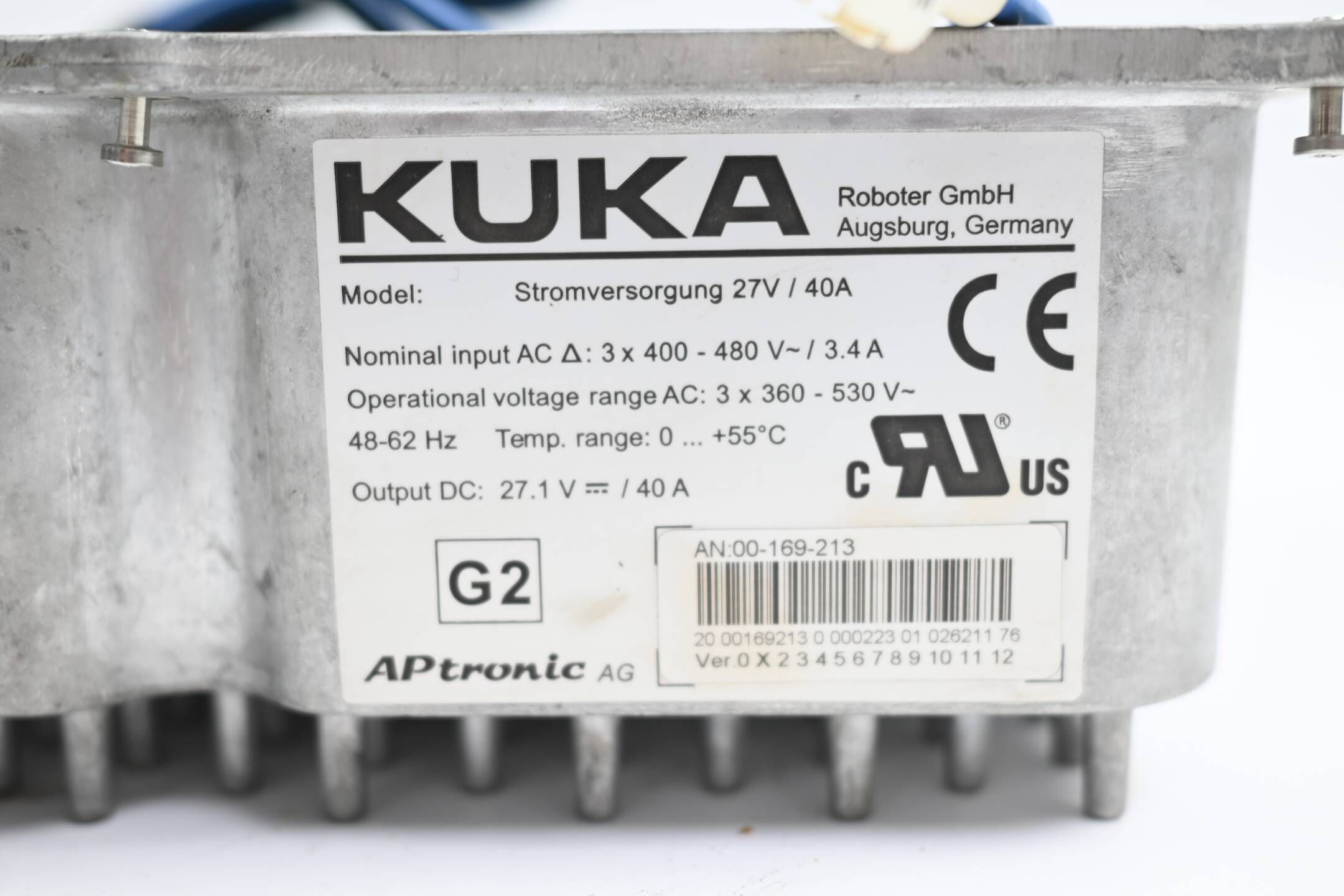 Kuka Stromversorgung 27V NT KRC NG ( 27VNTKRCNG ) 27V/40A ( 00-169-213 )
