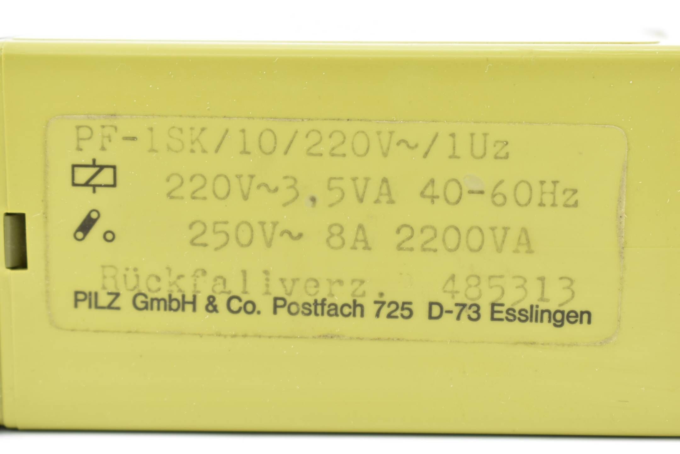 Pilz Sicherheitsrelais 250V 8A 2200VA PF-1SK/10/220V/1Uz ( 485313 )