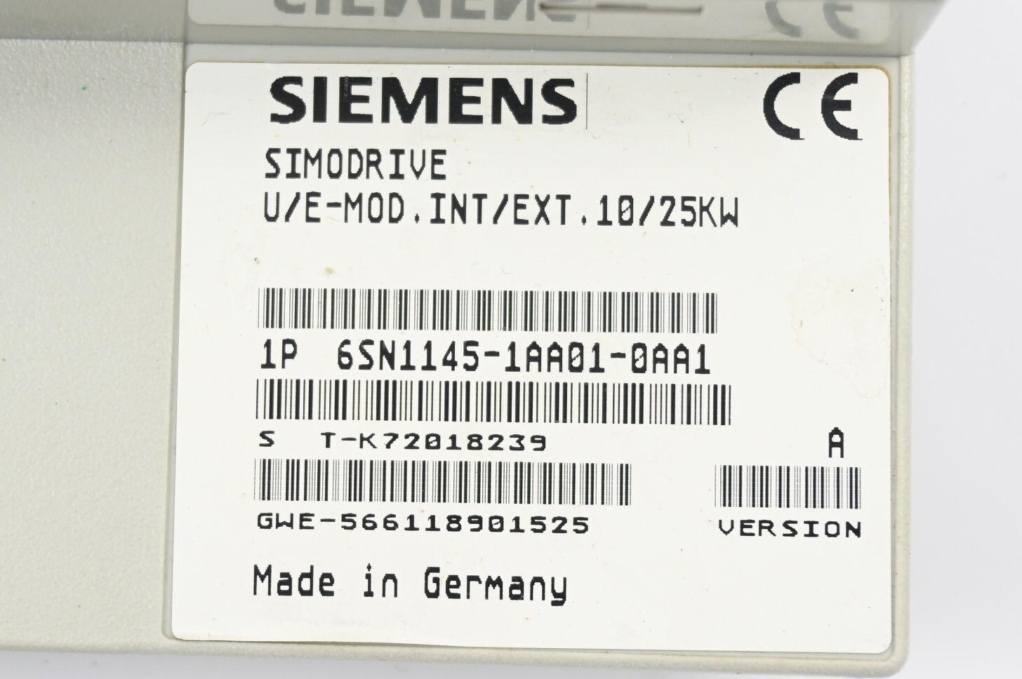 Siemens Simodrive Frontcover für 6SN1145-1AA01-0AA1