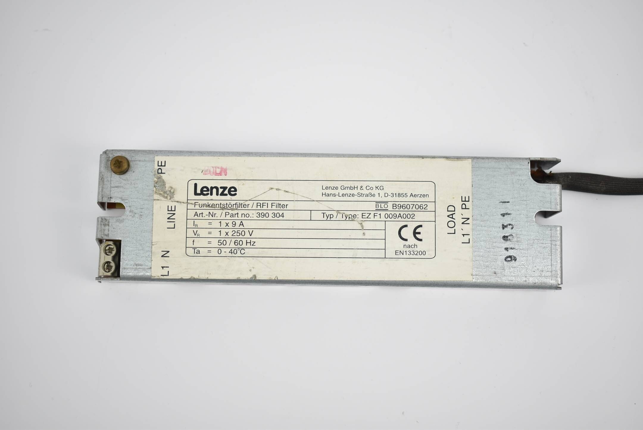 Lenze Funkentstörfilter RFI Filter EZ F1 009A062 ( 390 304 ) 9A 250V 50-60Hz