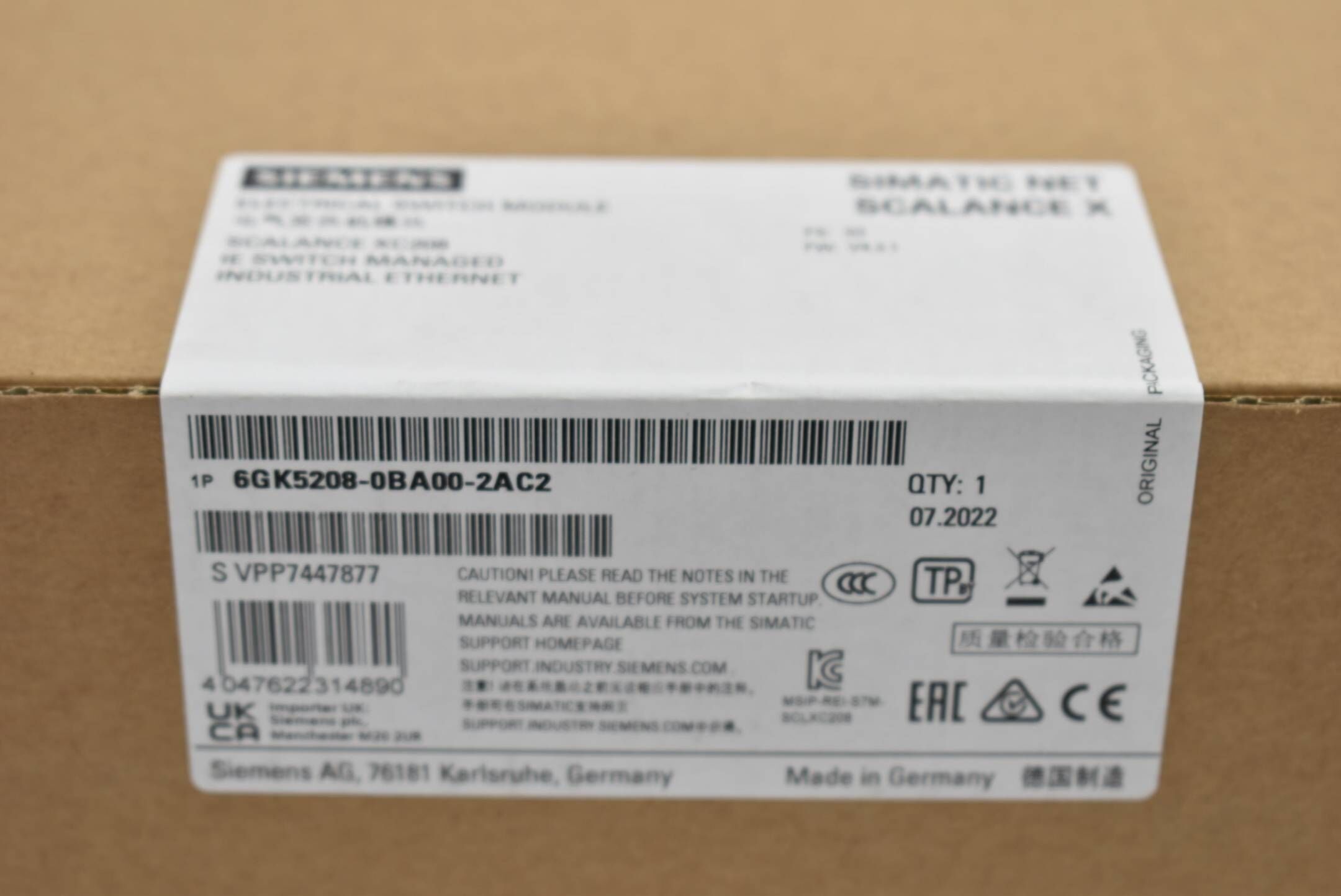 Siemens Simatic Net Scalance X 6GK5208-0BA00-2AC2 ( 6GK5 208-0BA00-2AC2 ) FS3