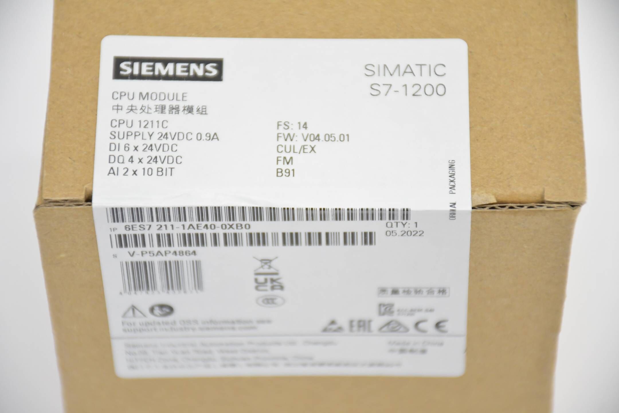 Siemens Simatic S7-1200 CPU Modul 6ES7211-1AE40-0XB0 ( 6ES7 211-1AE40-0XB0 )