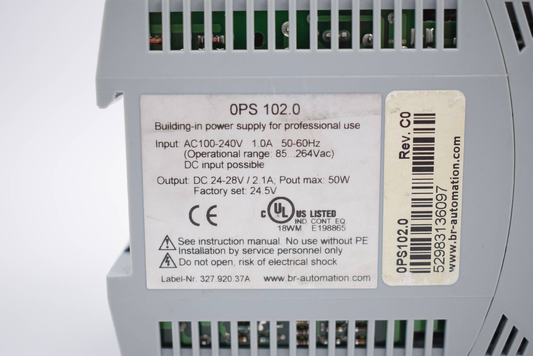 B&R Netzteil 24VDC 2,1A Eingang 100-240VAC Wide Range 0PS102.0 ( 0PS 102.0 )