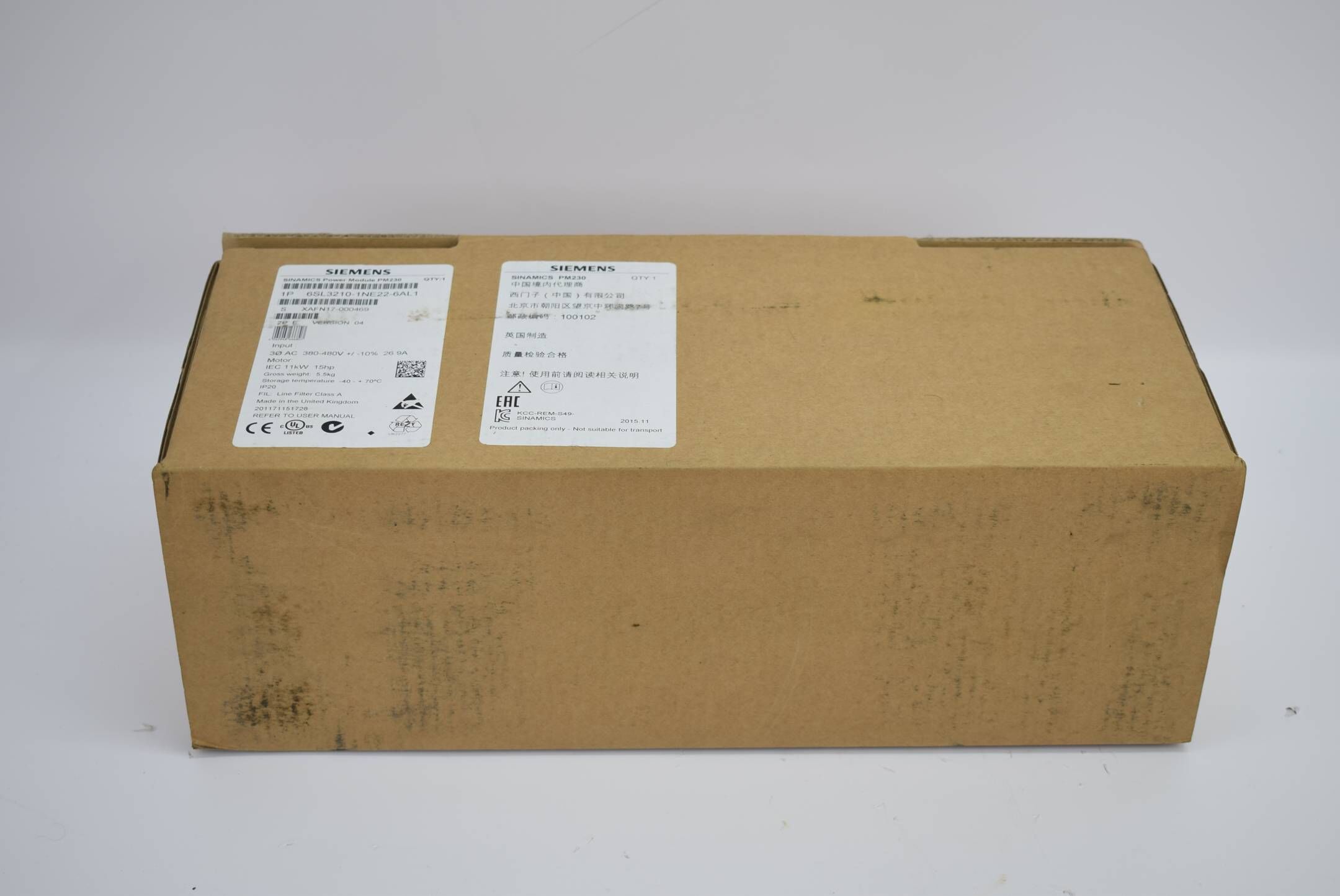 Siemens sinamics G120 Power Module PM230 6SL3 210-1NE22-6AL1 ( 6SL3210-1NE22-6AL1 ) E4