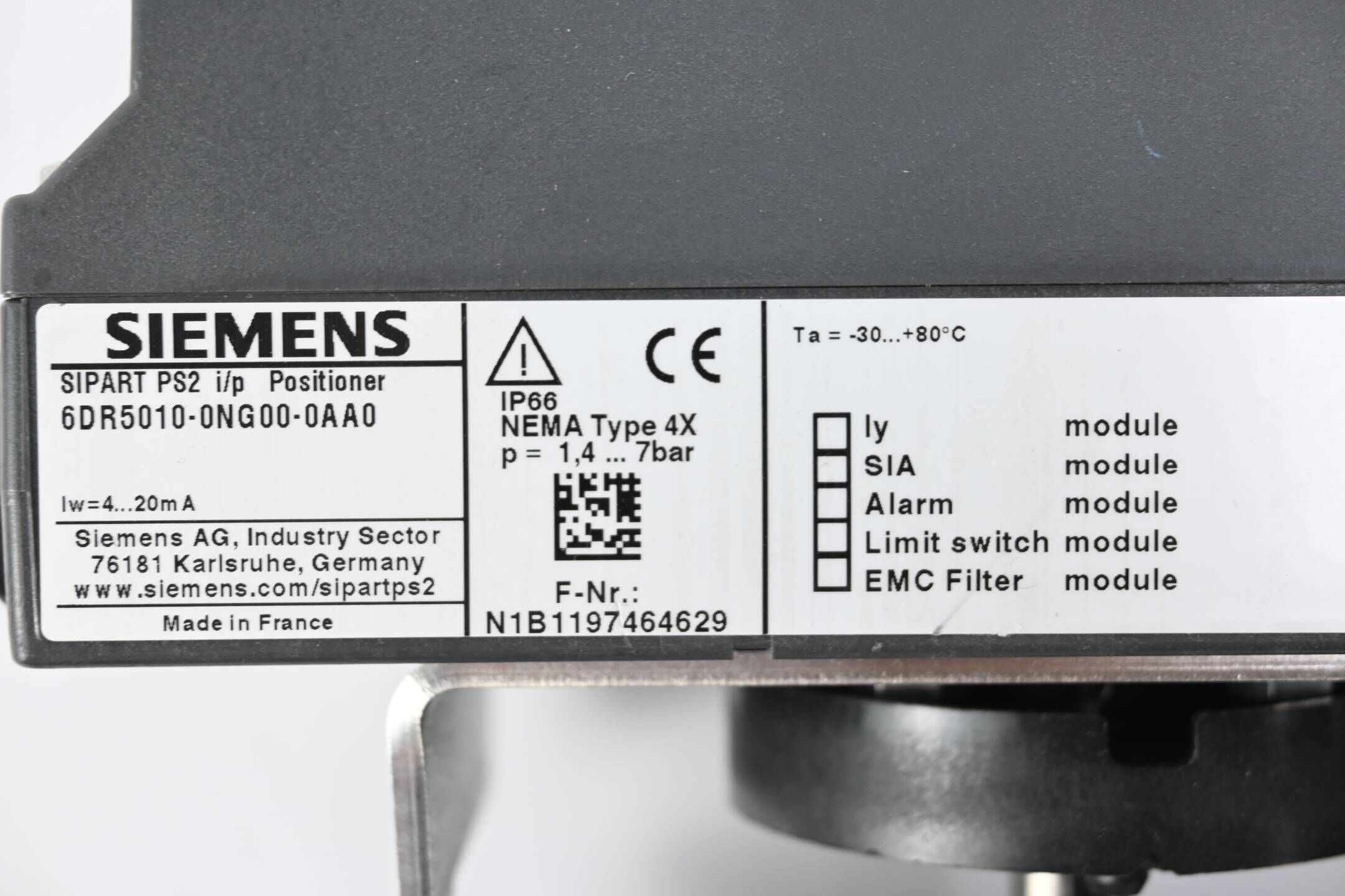 Siemens Sipart Stellungsregler 6DR5010-0NG00-0AA0 inkl Bar PKI-1/0-A-025-C058-08