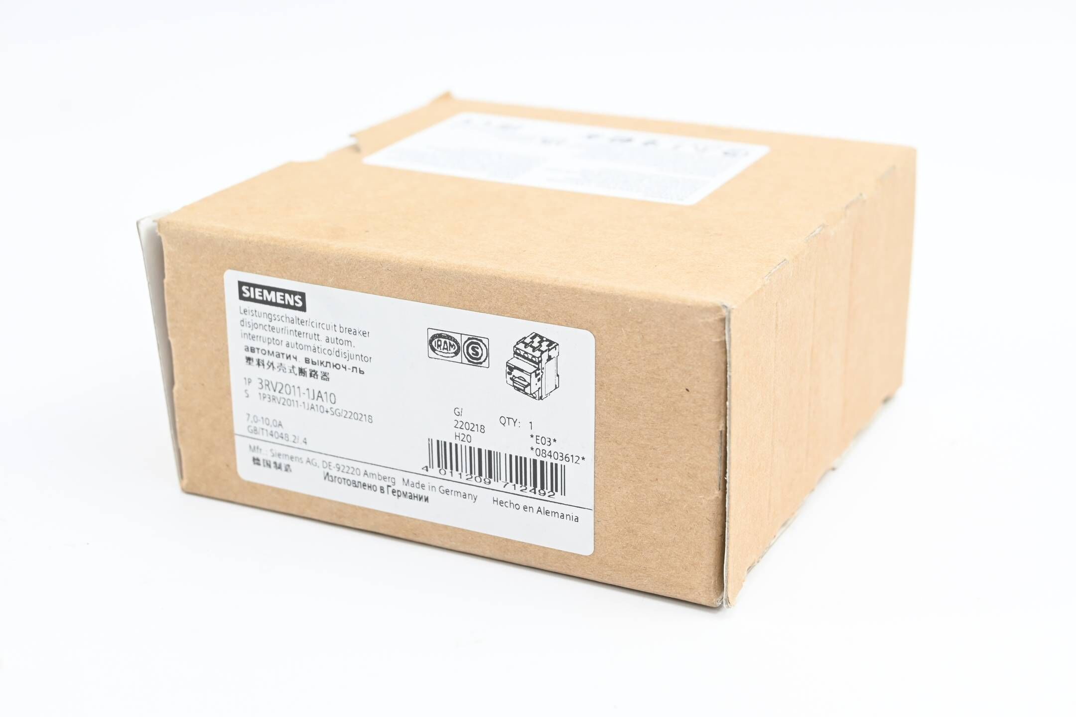 Siemens Sirius Leistungsschalter 3RV2011-1JA10 ( 3RV2 011-1JA10 )