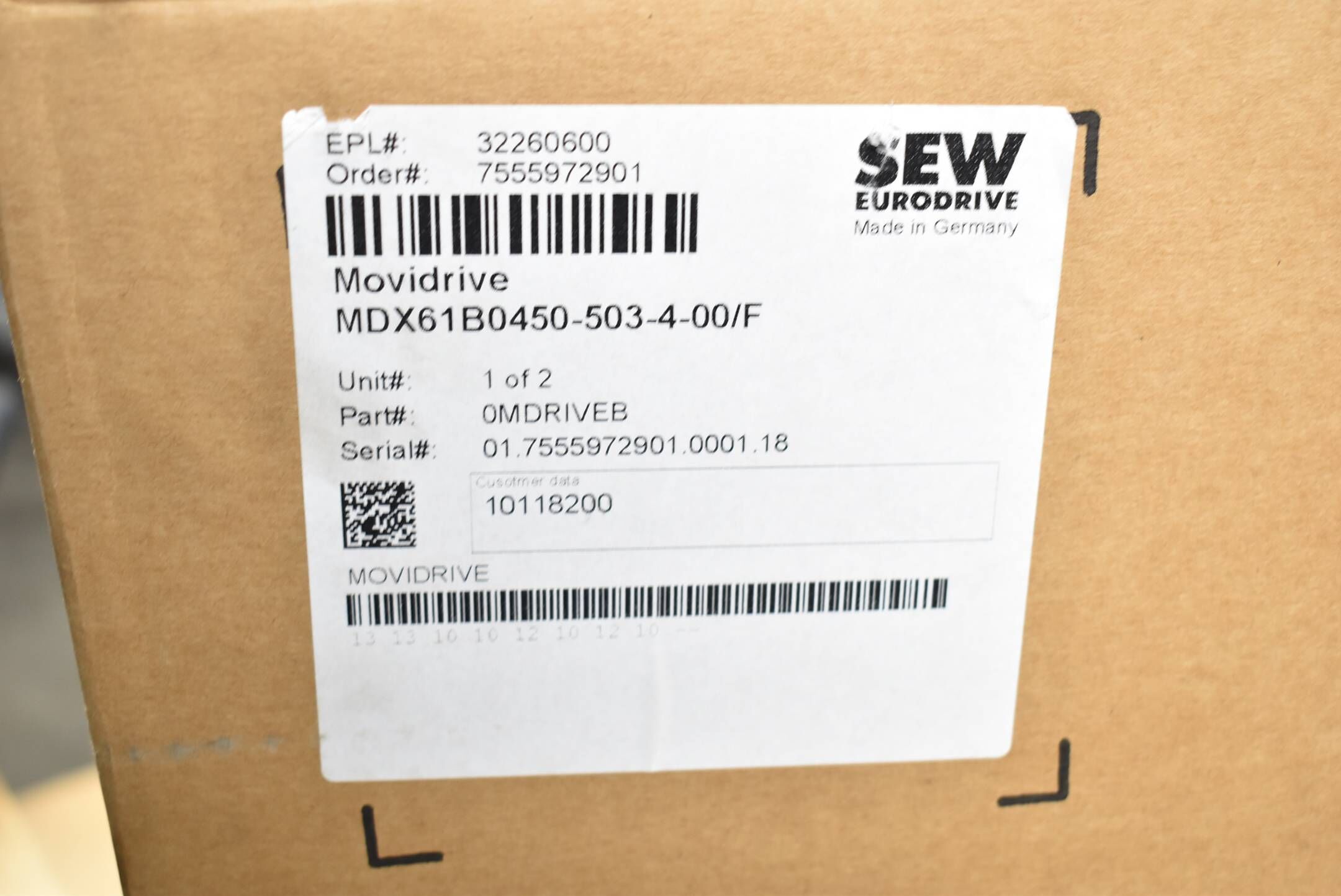 SEW Eurodrive Movidrive B Umrichter MDX61B0450-503-4-00/F MDX61B0450-503-4-00