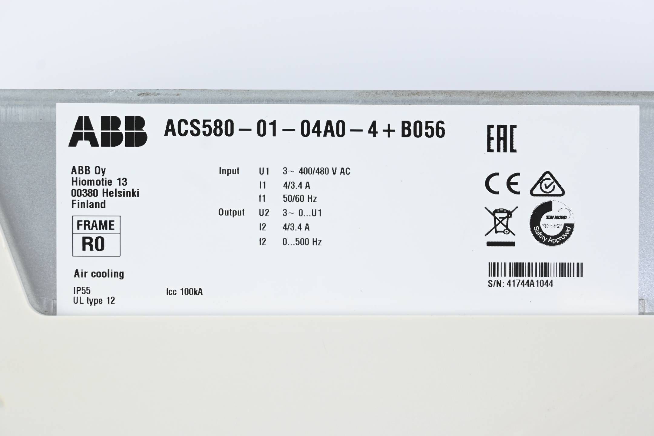 ABB Frequenzumrichter ACS580-01-04A0-4+B056 