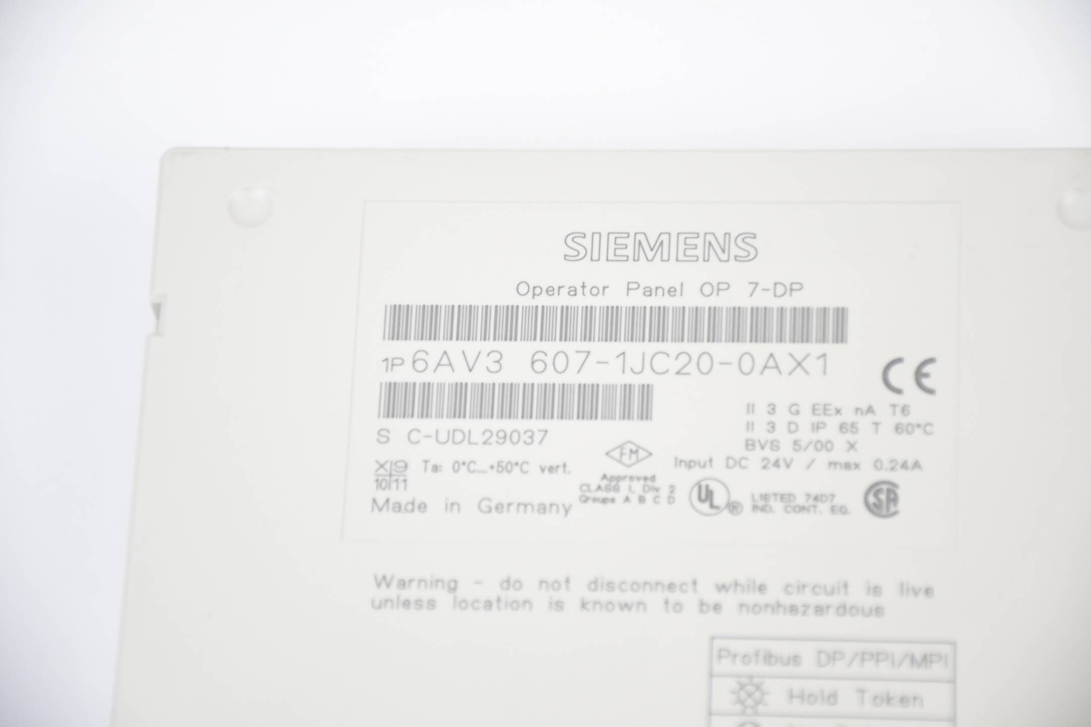 Siemens Gehäuse + Membran OP 7-DP 6AV3607-1JC20-0AX1 Zustand B